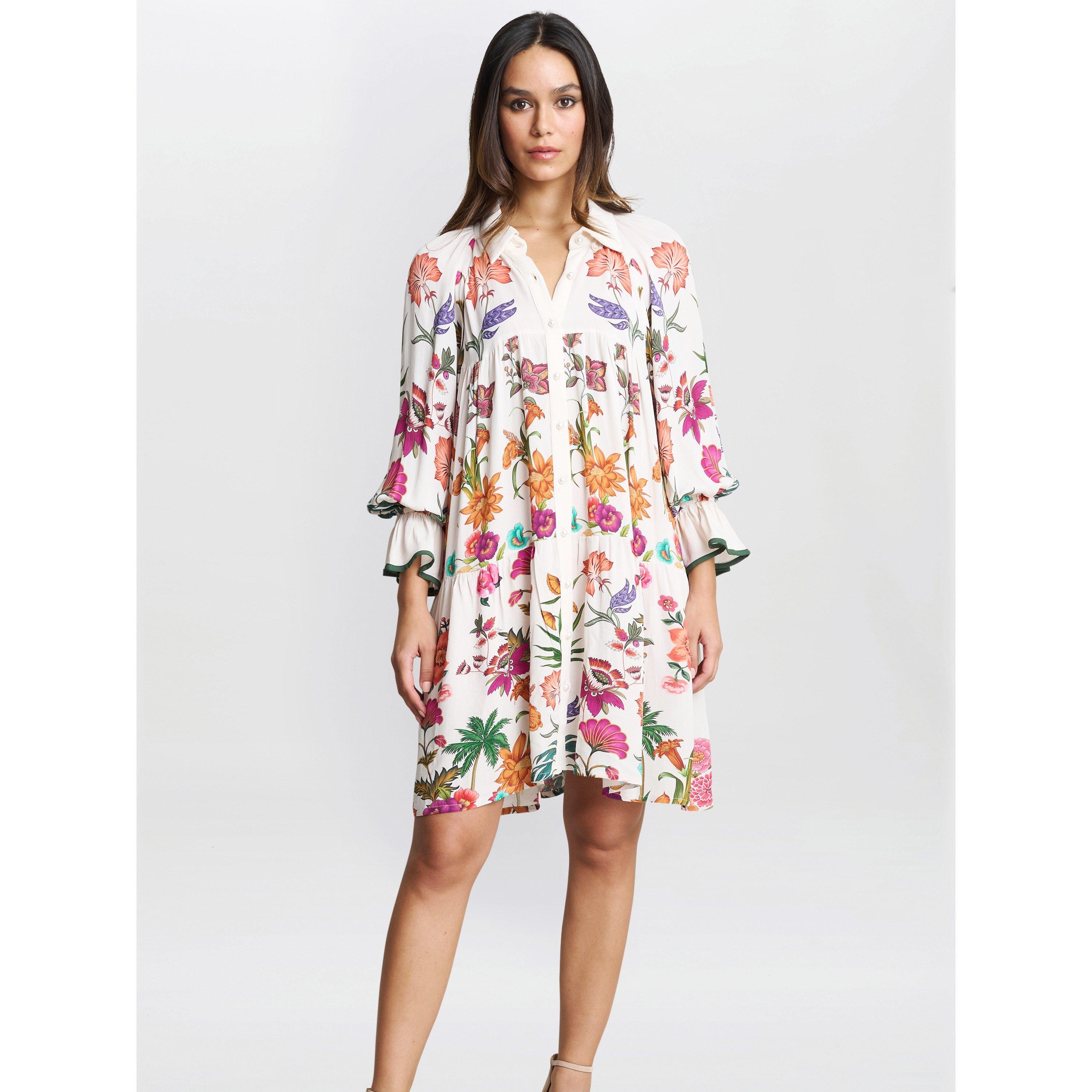 Multi - Gina Bacconi - Mia Short Floral Shirt Dress - 3