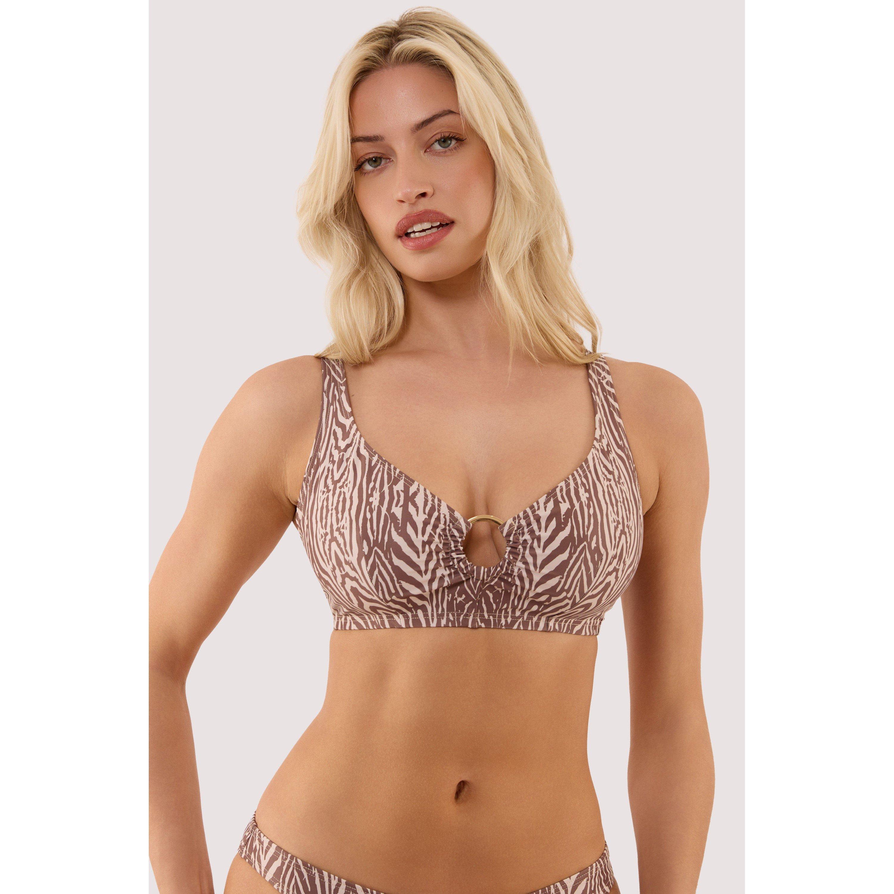 Tiger Print - Wolf and Whistle - Raquel Tiger Print Crop Bikini Top With Tortoise S - 1
