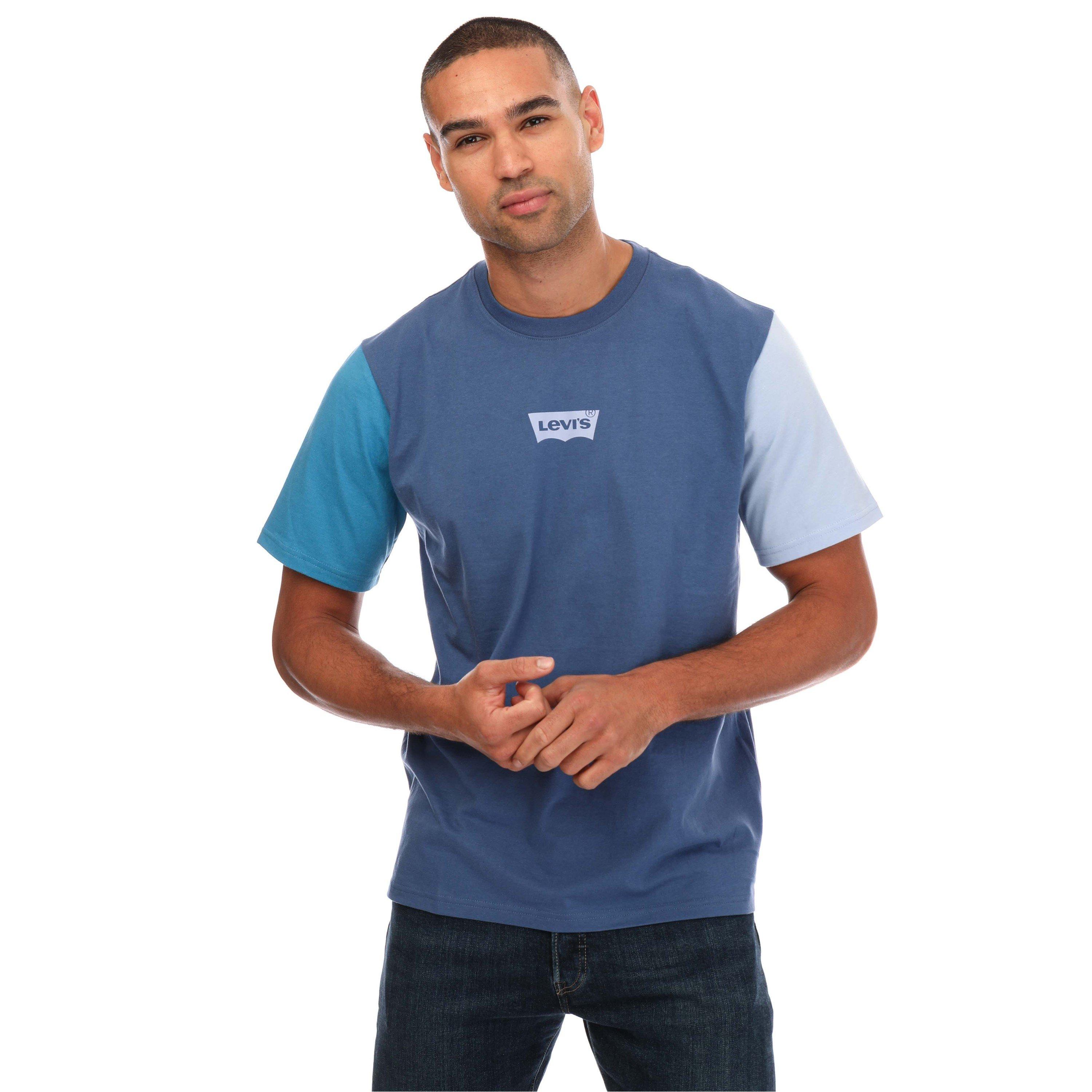 Blue - Levis - Relaxed Colour Block T-Shirt - 1