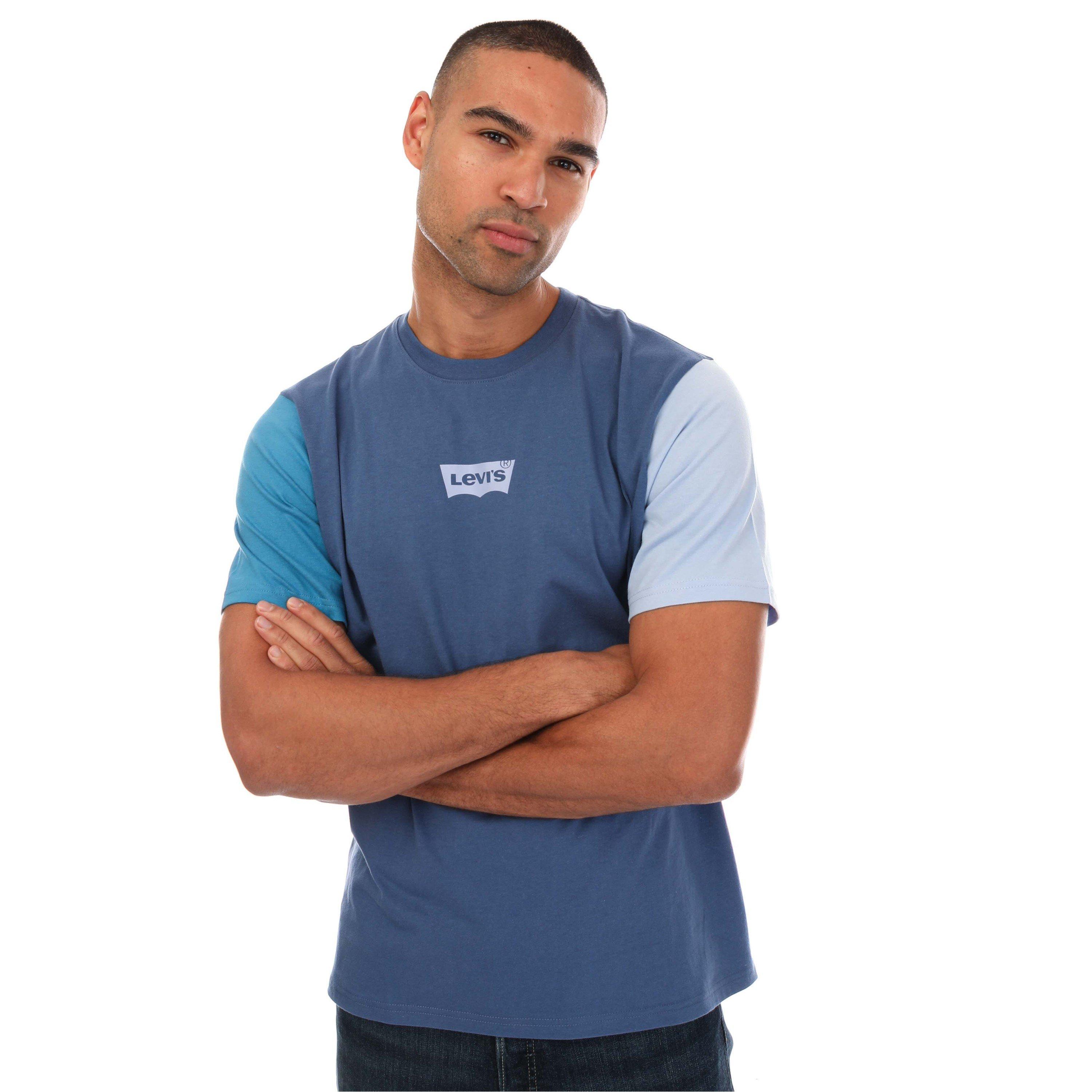 Blue - Levis - Relaxed Colour Block T-Shirt - 4