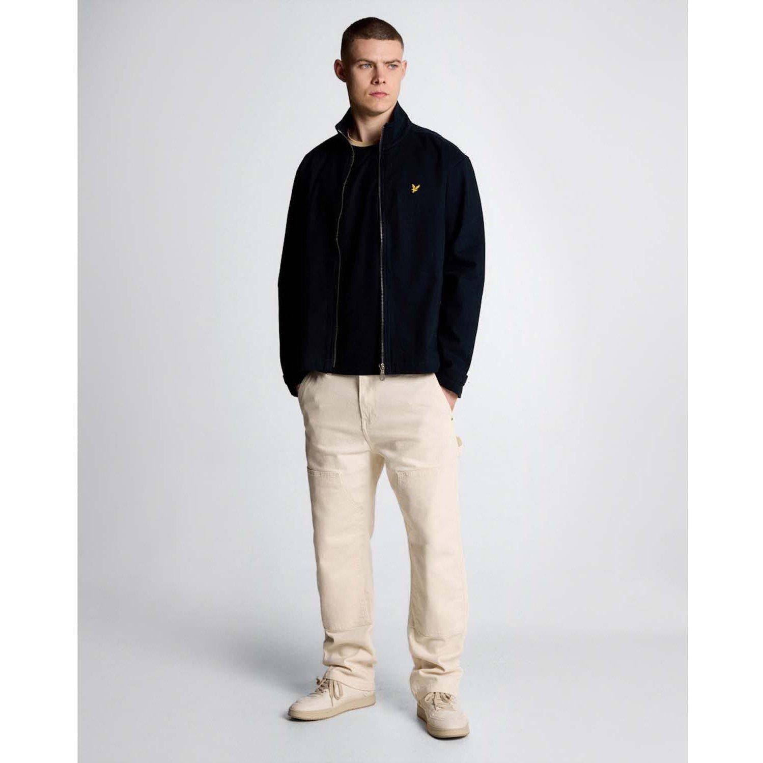 Blue - Lyle and Scott - High Neck Twill Jacket - 2