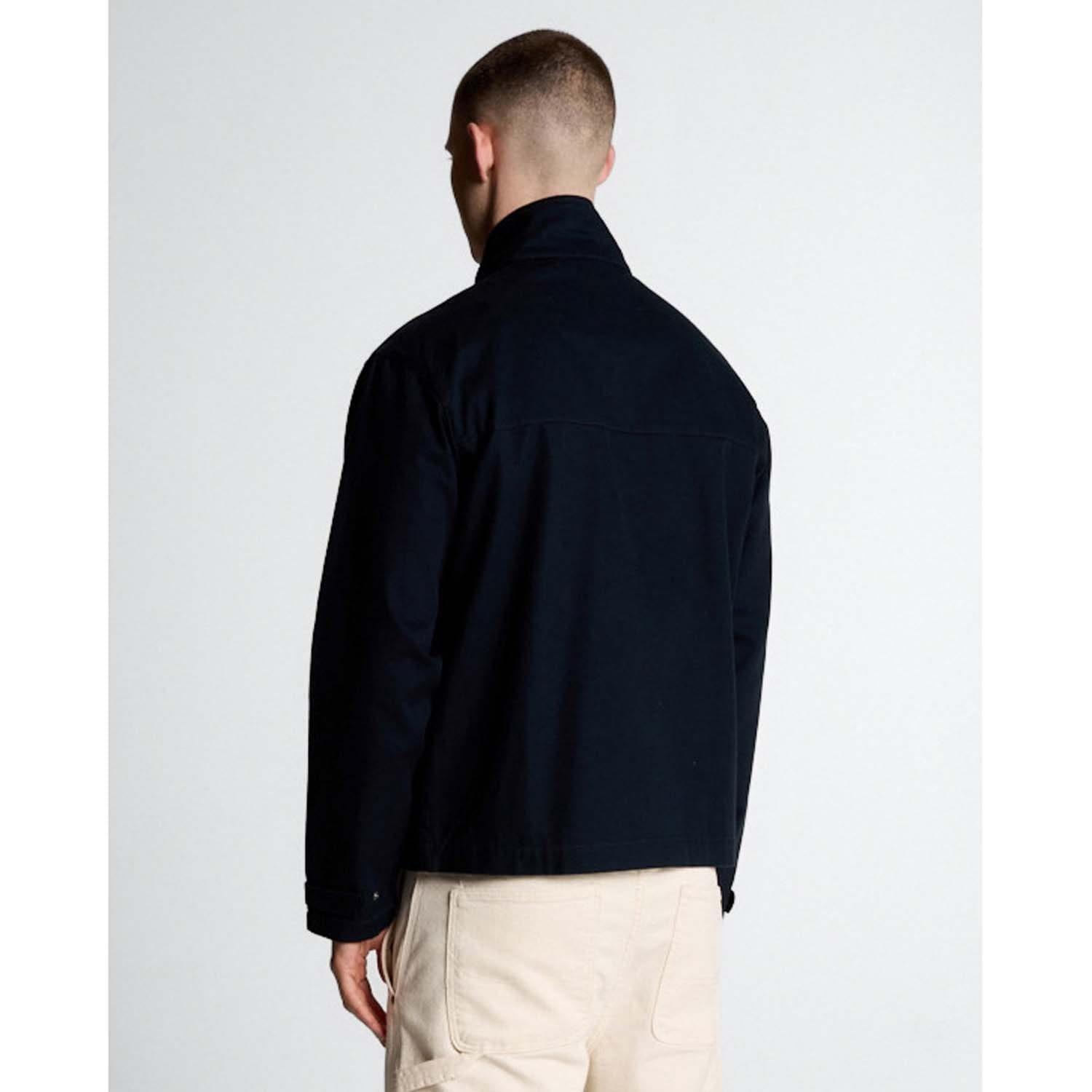 Blue - Lyle and Scott - High Neck Twill Jacket - 3