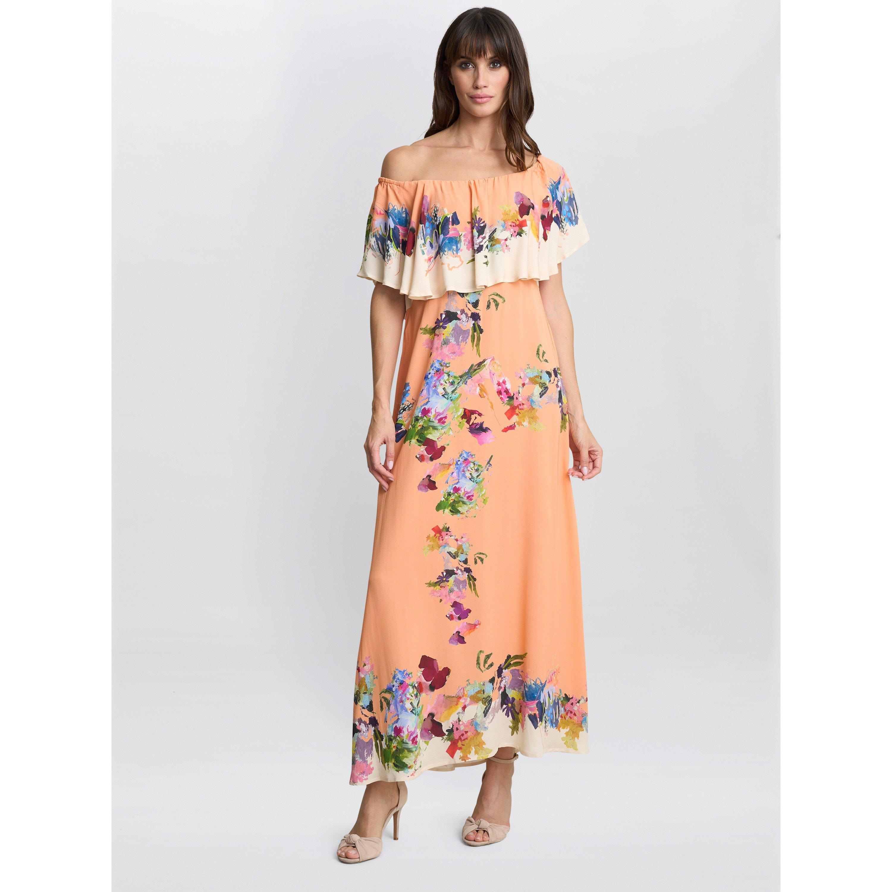 Orange - Gina Bacconi - Samantha Off The Shoulder Frill Dress - 3