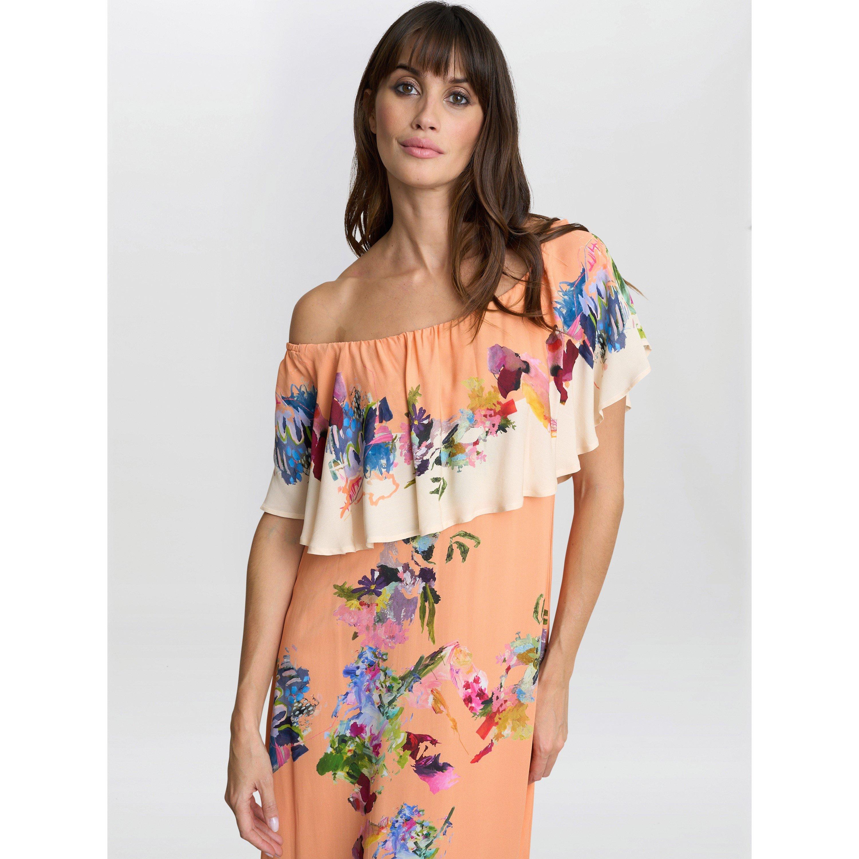 Orange - Gina Bacconi - Samantha Off The Shoulder Frill Dress - 5