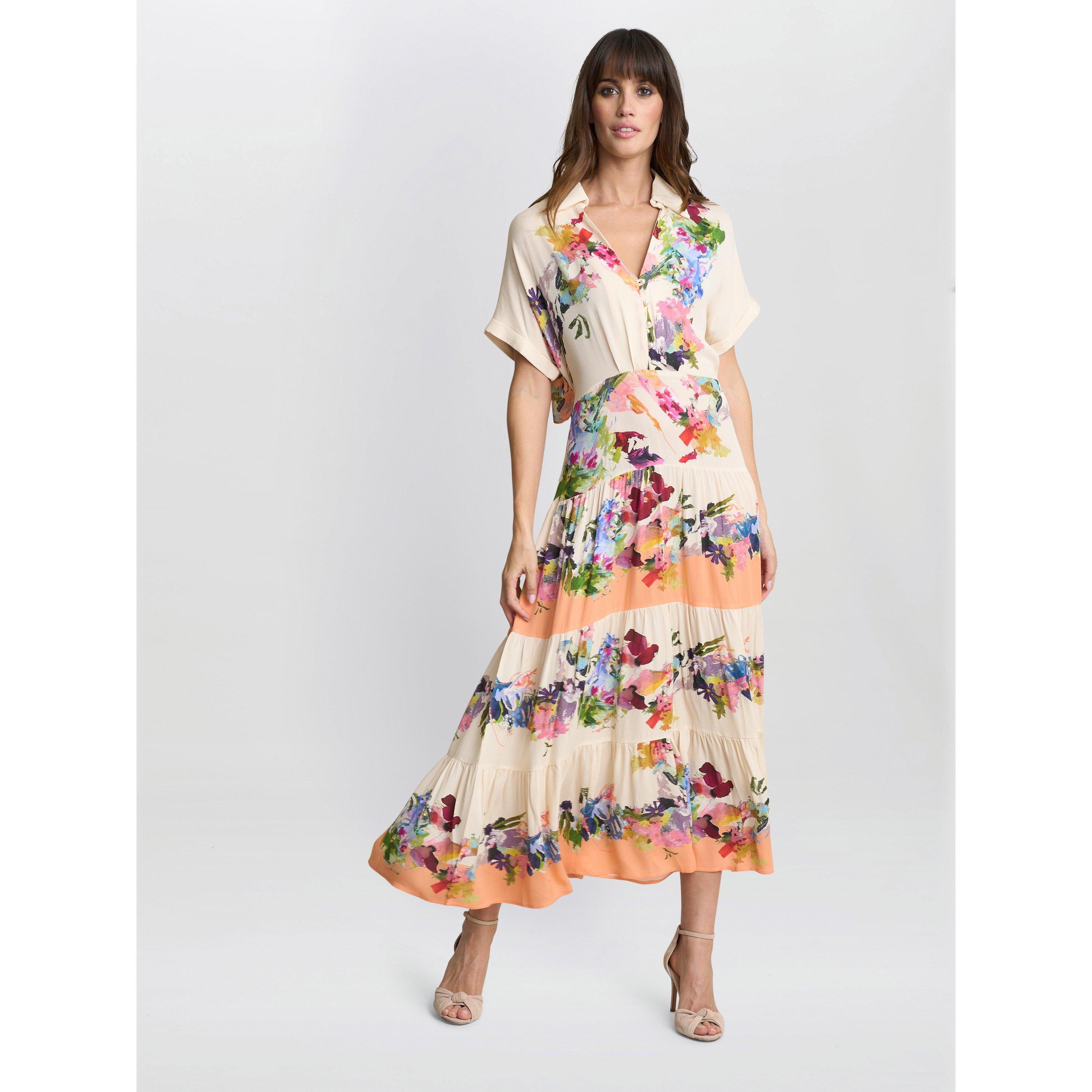 Orange - Gina Bacconi - Women's Sarah Floral Shift Dress - 3