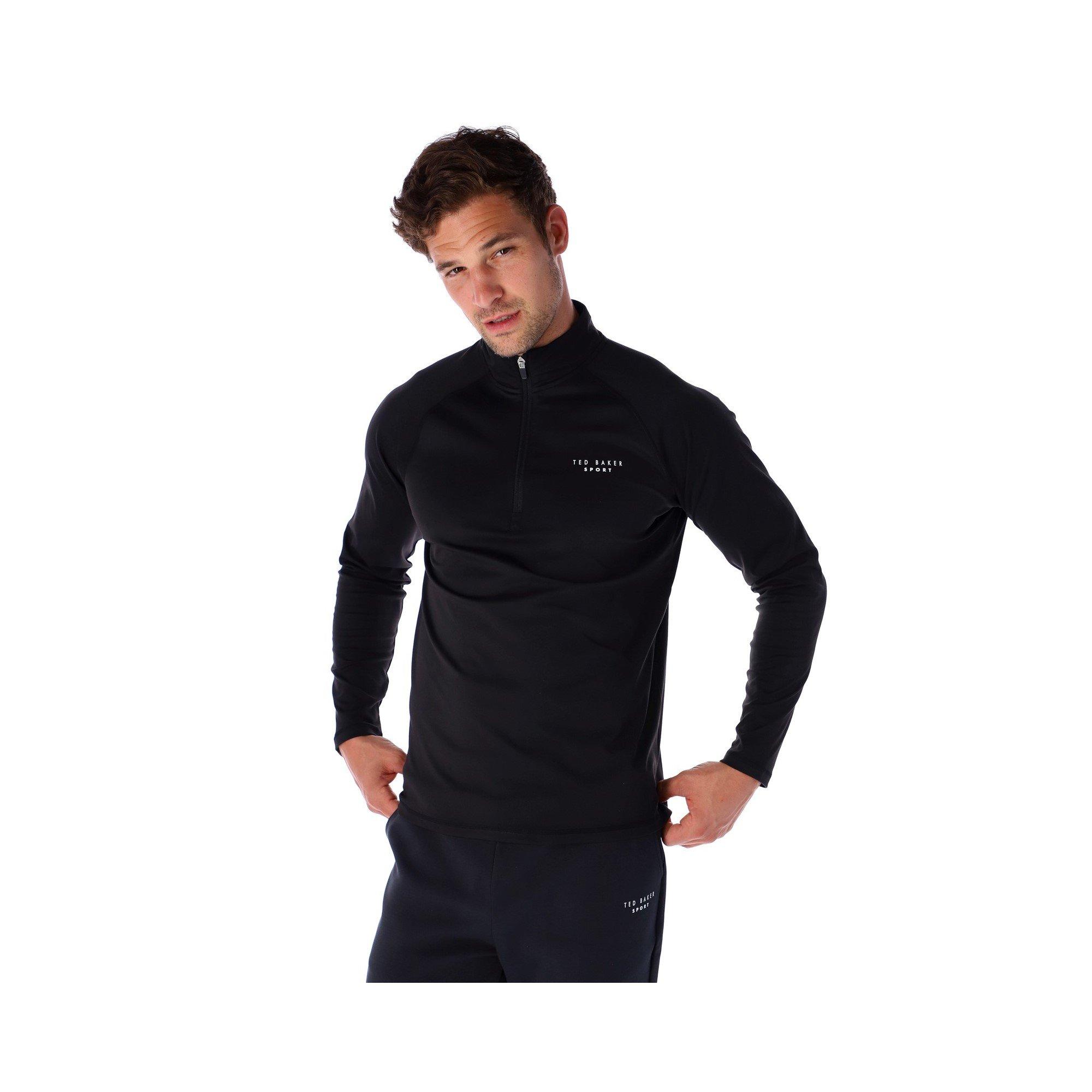Black - Ted Baker - Essentials 1/4 Zip Top - 1