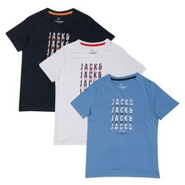 Jack and Jones Delvin 3 Pack T-Shirts