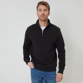 Threadbare Jacquard Textured Quarter Zip Sweatshirt