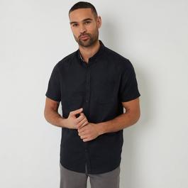 Threadbare Dragon Cotton-Linen Blend Short-Sleeve Shirt