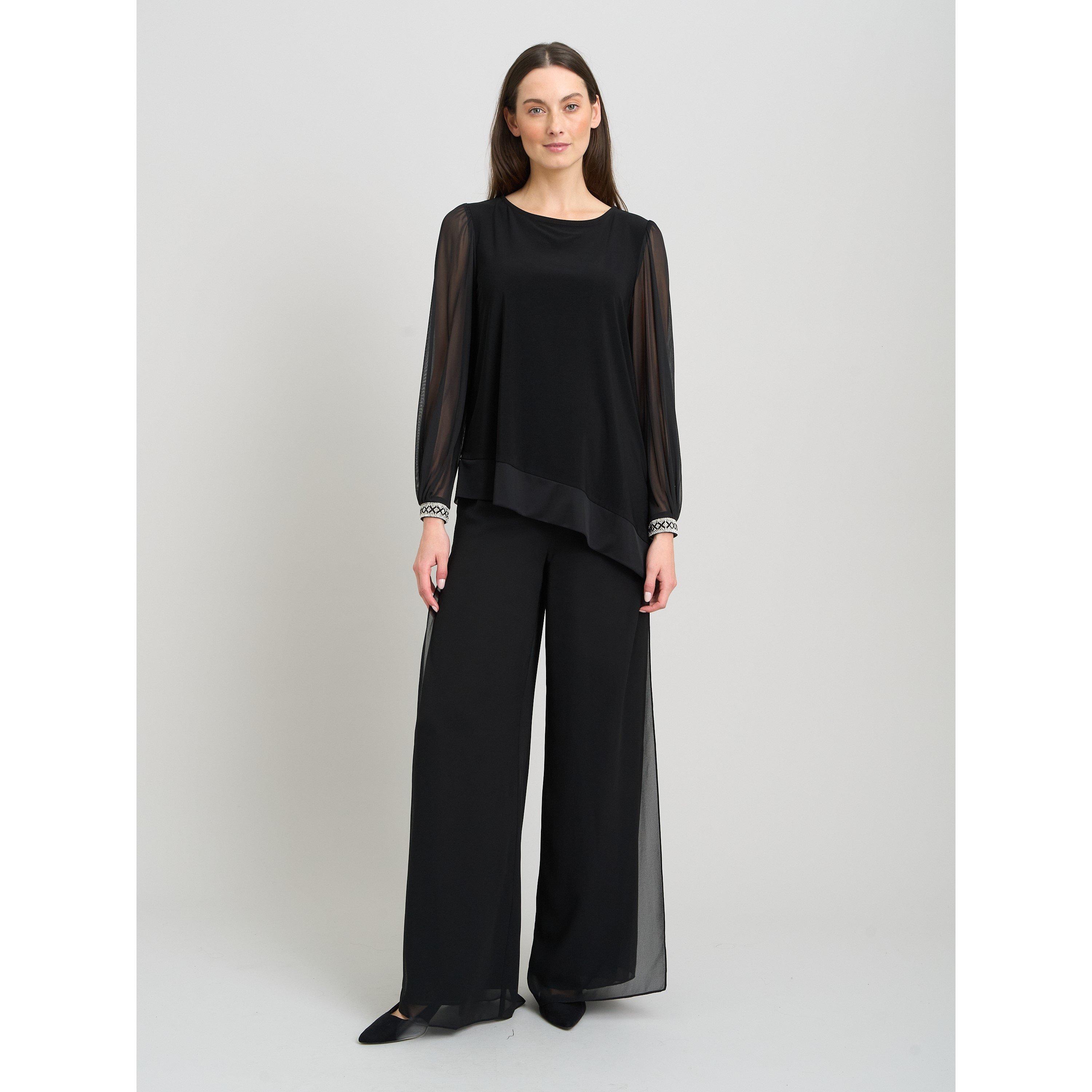 Black - Gina Bacconi - Jillian Sheer Sleeve Blouse - 3