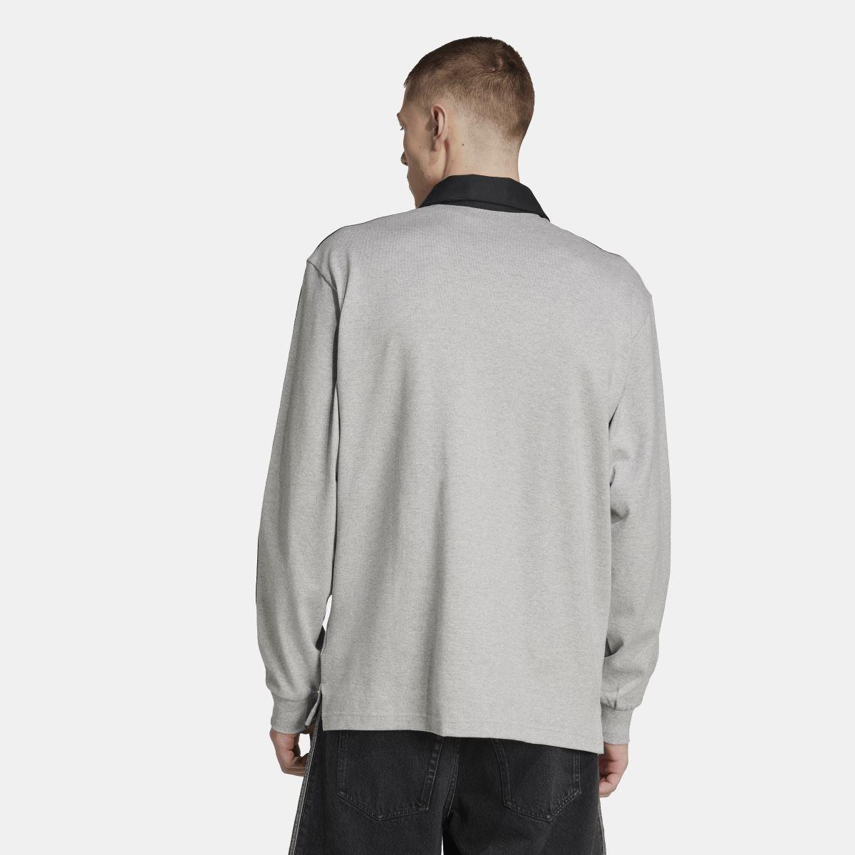 Grey - adidas Originals - Adicolor Rugby Polo Shirt - 4