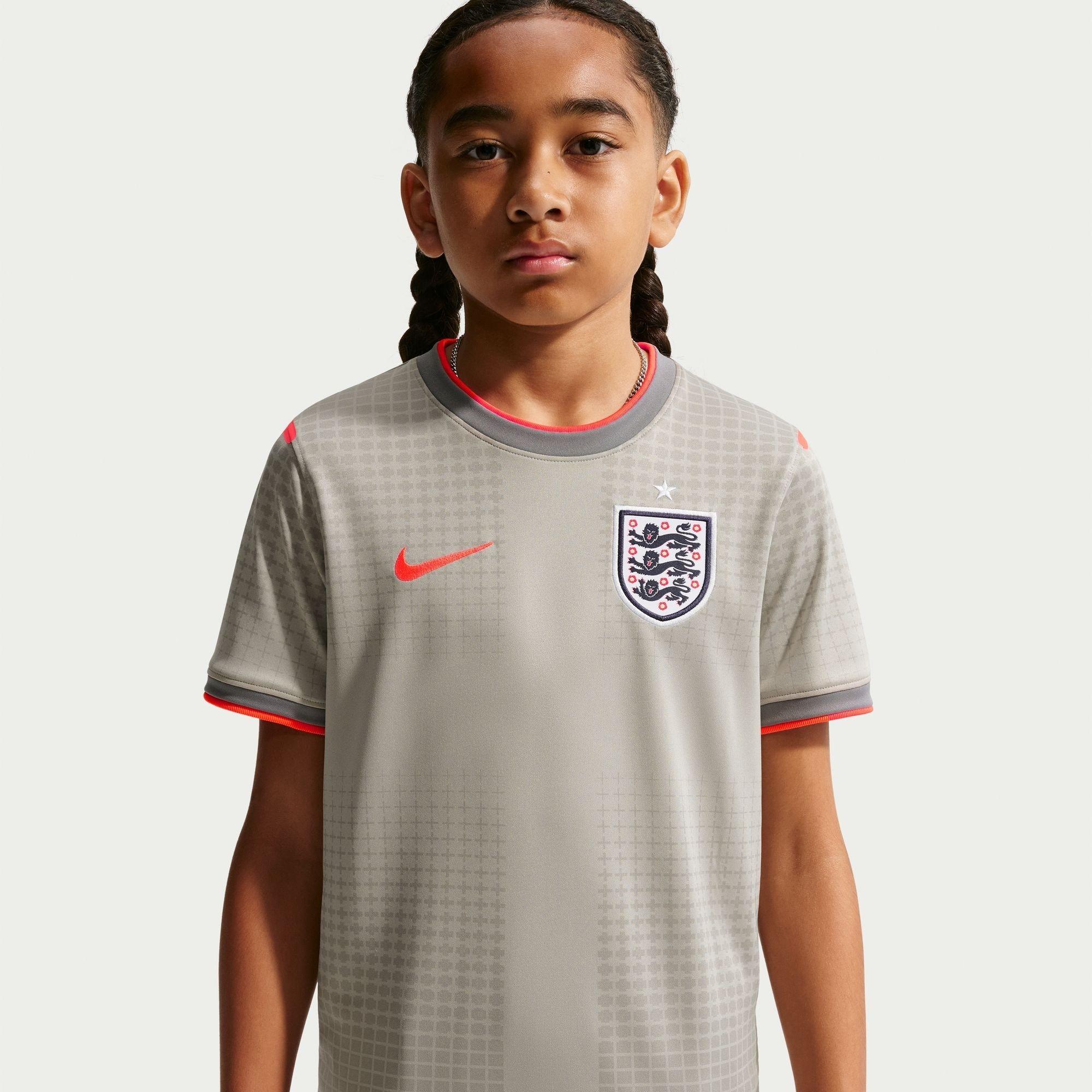 Grey/Red - Nike - Kids England x Palace 2026 Pre-Match Short Sleeve Jersey - 3