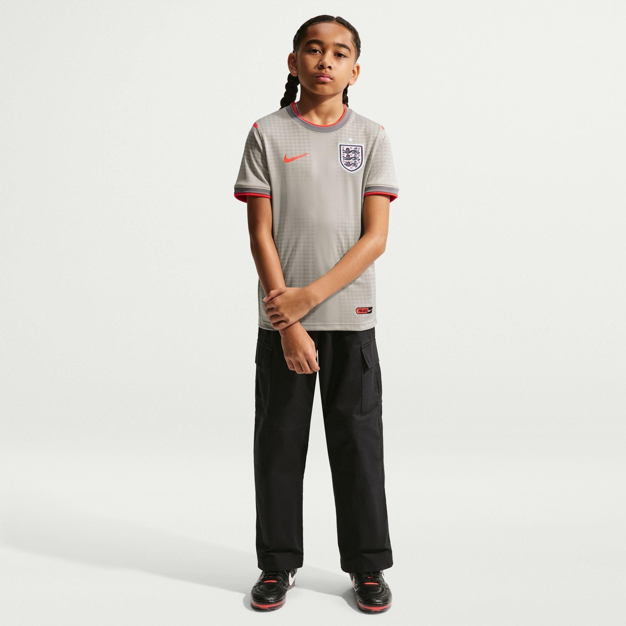 Grey/Red - Nike - Kids England x Palace 2026 Pre-Match Short Sleeve Jersey - 8