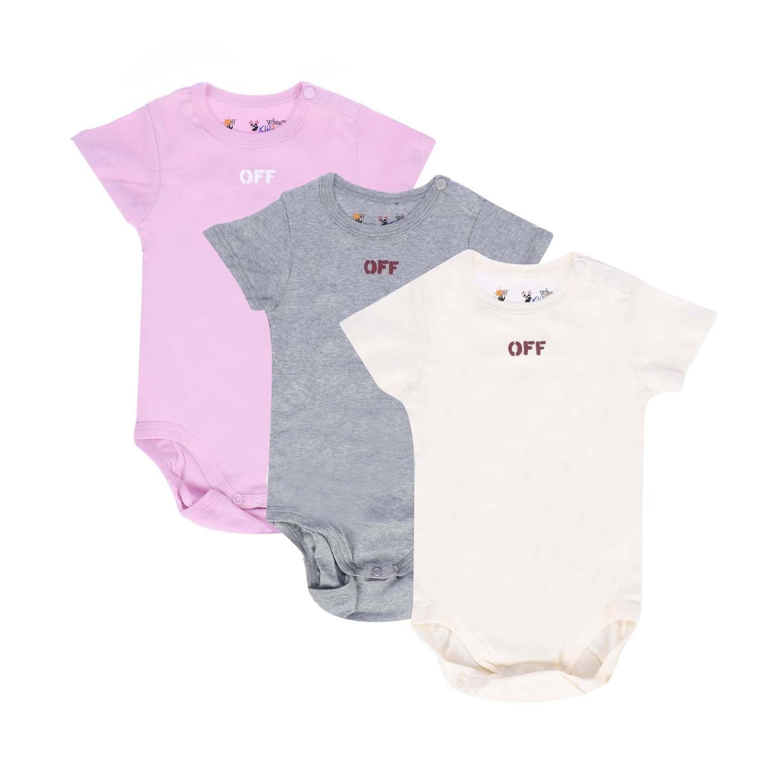 Off White 3 Pack of Bodysuits