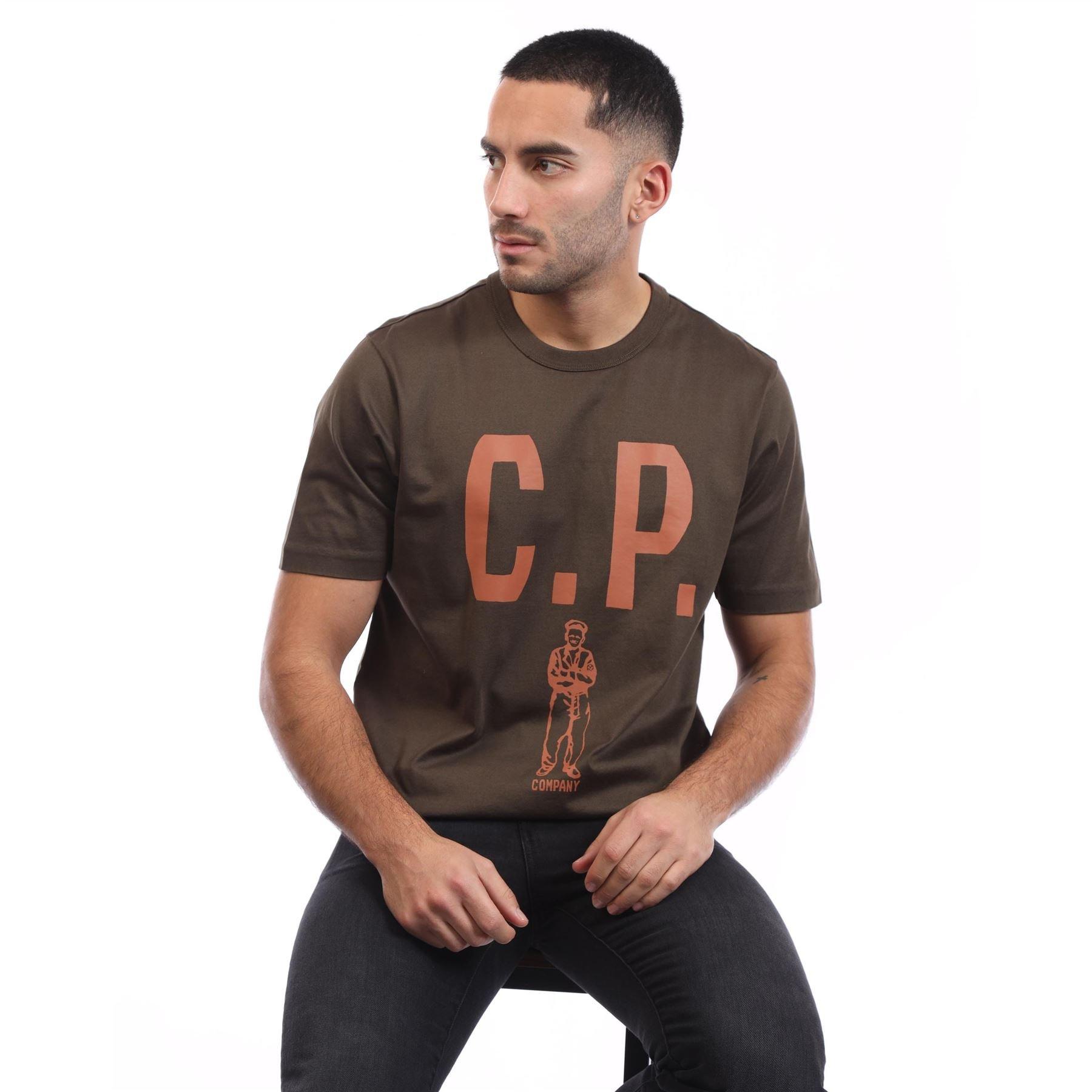 Green - CP Company - Mercerized 30/2 Jersey Twisted Logo T-Shirt - 4