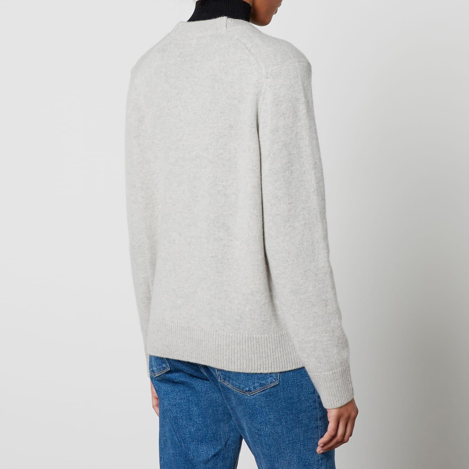 Grey - Maison Kitsune - Baby Fox Patch Boxy Cardigan - 2