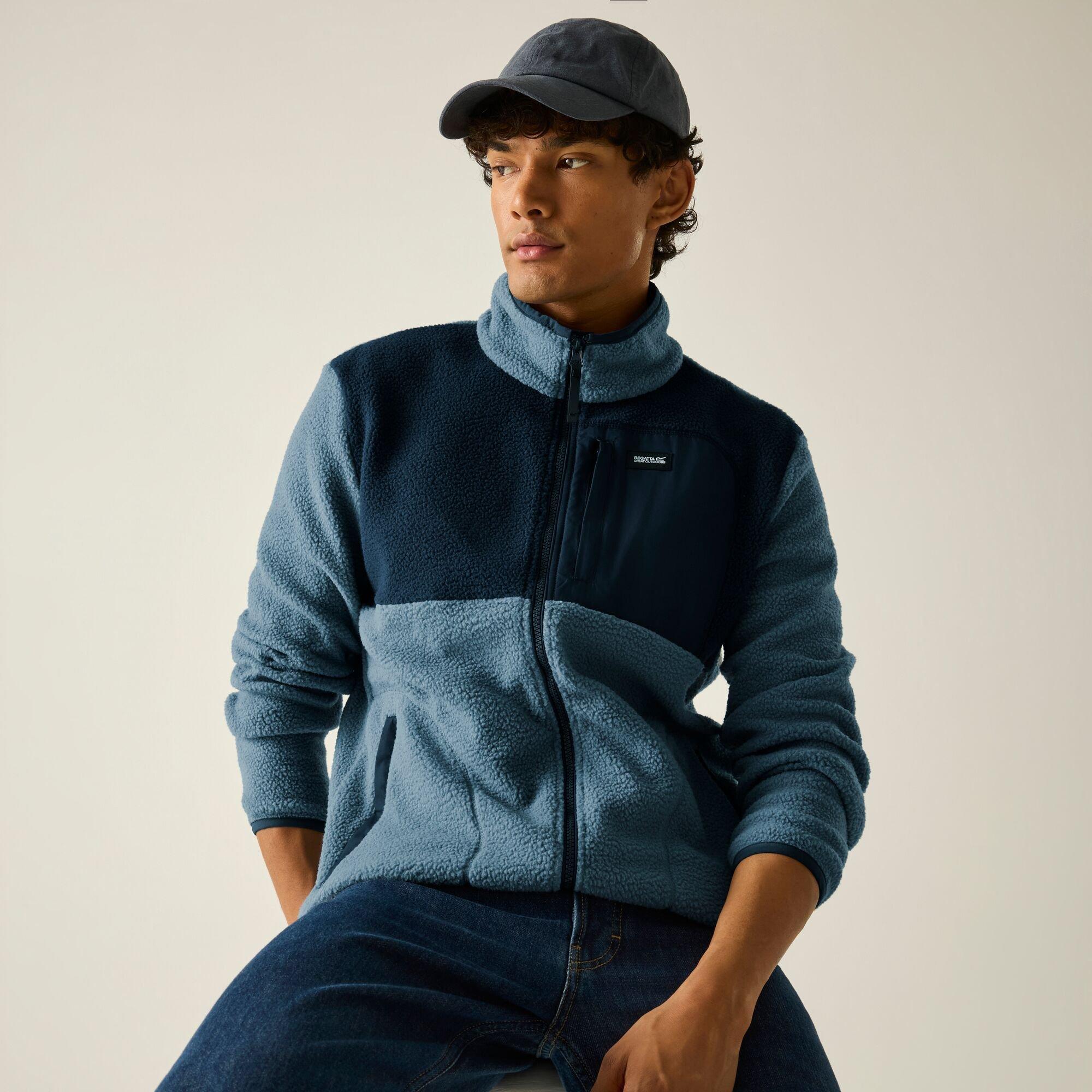 Grey Mirage/Nav - Regatta - Mens Frankie Borg Colour Block Fleece - 1