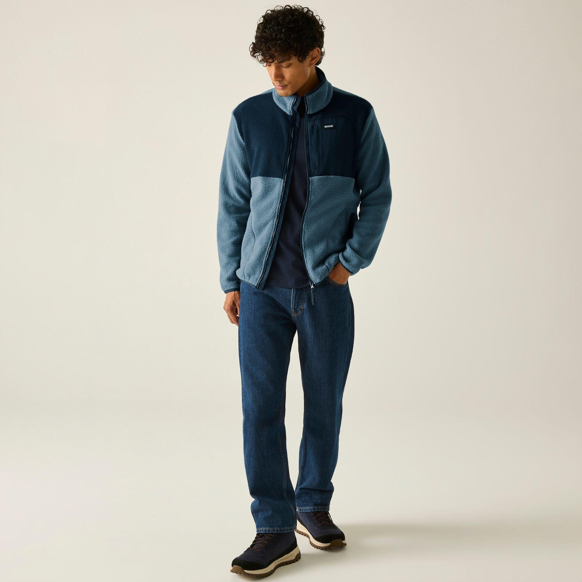 Grey Mirage/Nav - Regatta - Mens Frankie Borg Colour Block Fleece - 2