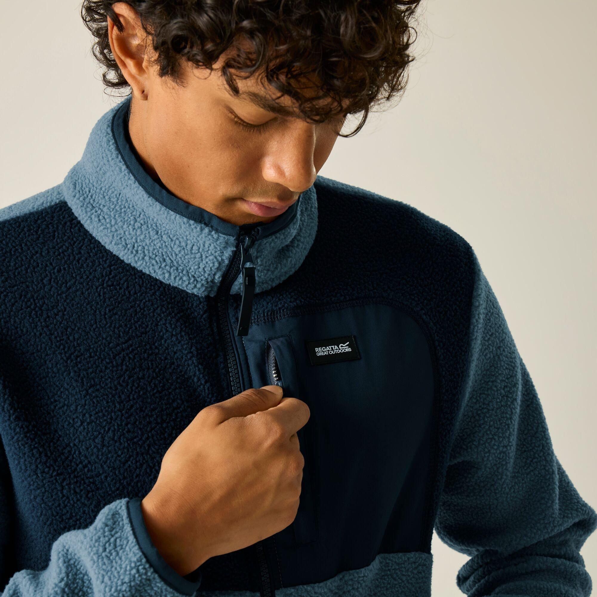 Grey Mirage/Nav - Regatta - Mens Frankie Borg Colour Block Fleece - 5