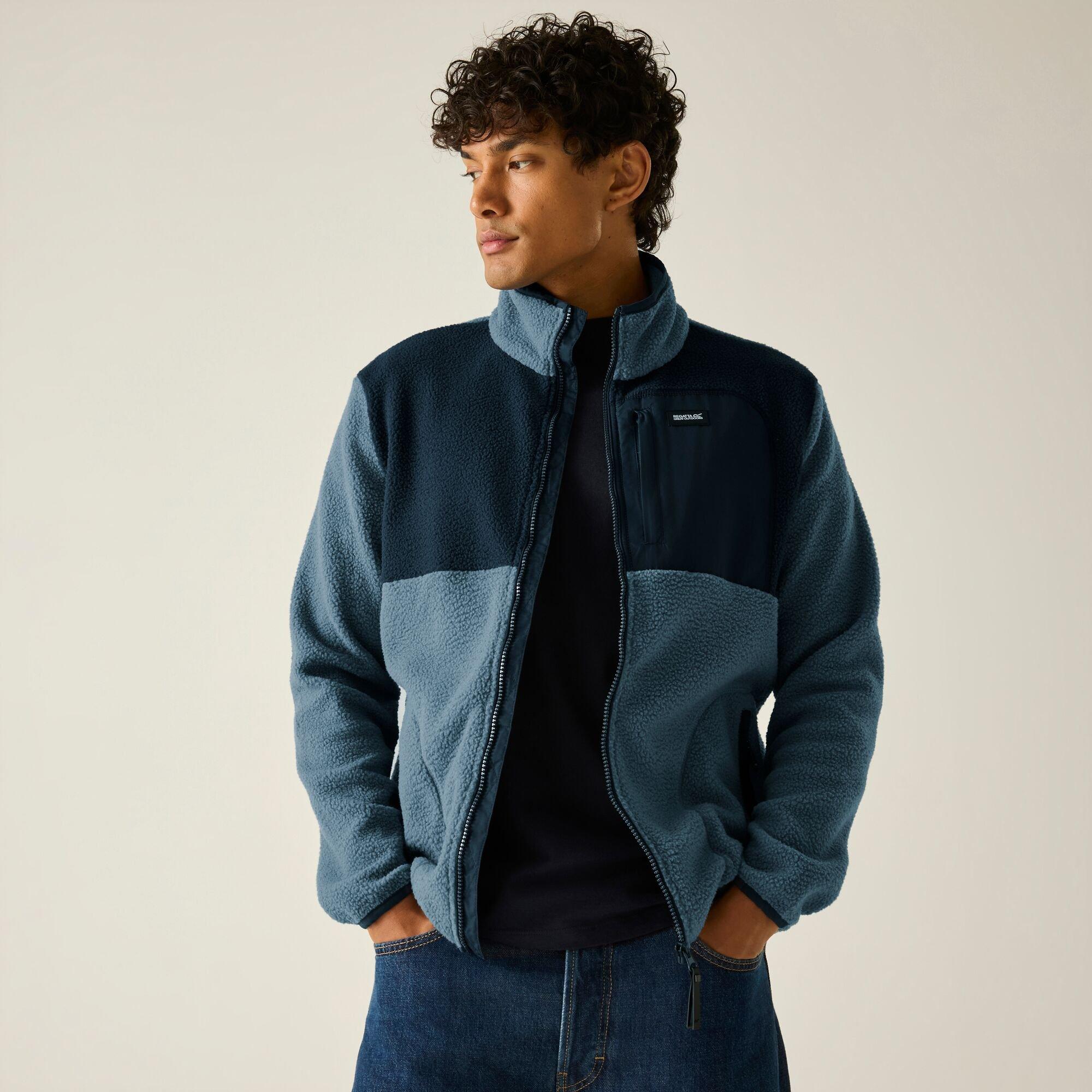 Grey Mirage/Nav - Regatta - Mens Frankie Borg Colour Block Fleece - 6