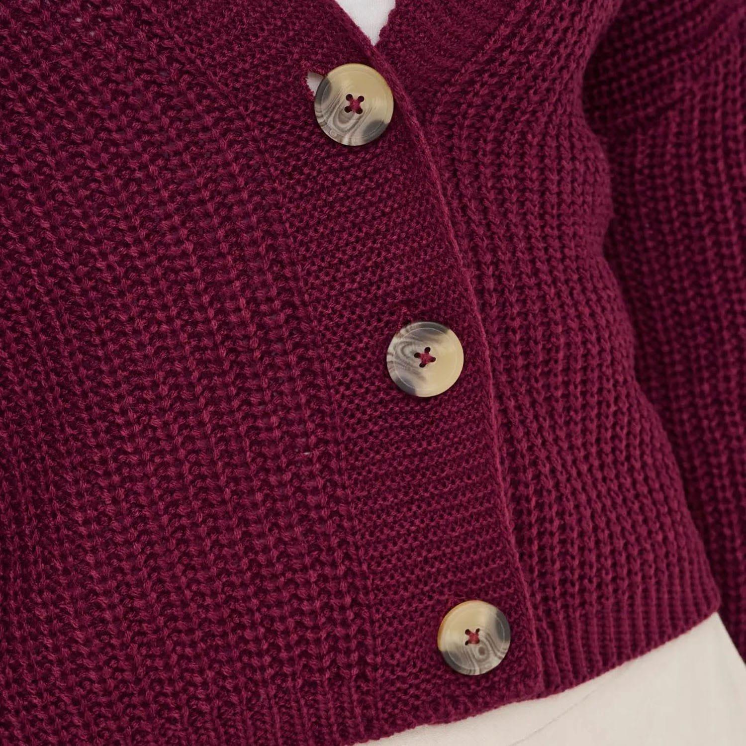 Wine - Only - Carol Nice Knitted Cardigan - 7