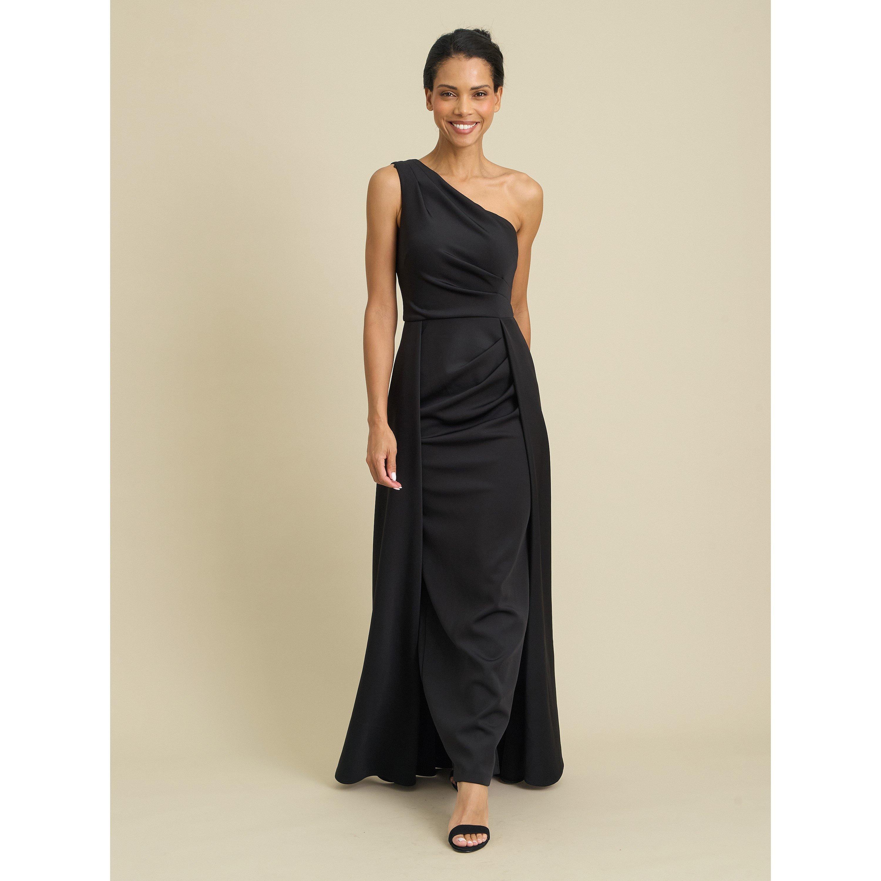 Black - Gina Bacconi - Madge One Shoulder Maxi Dress - 1