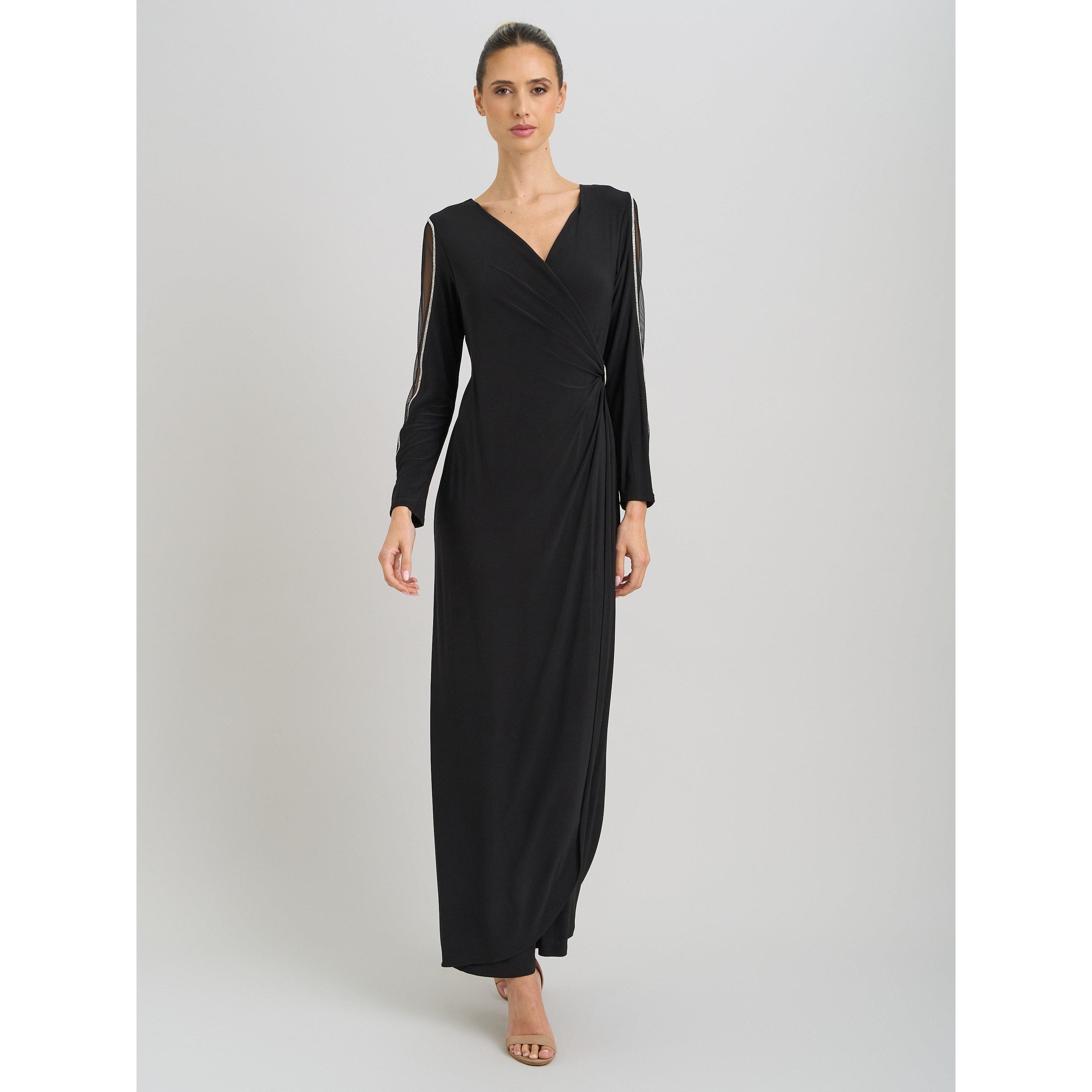 Black - Gina Bacconi - Stefanie Long Sleeve Maxi Dress - 1