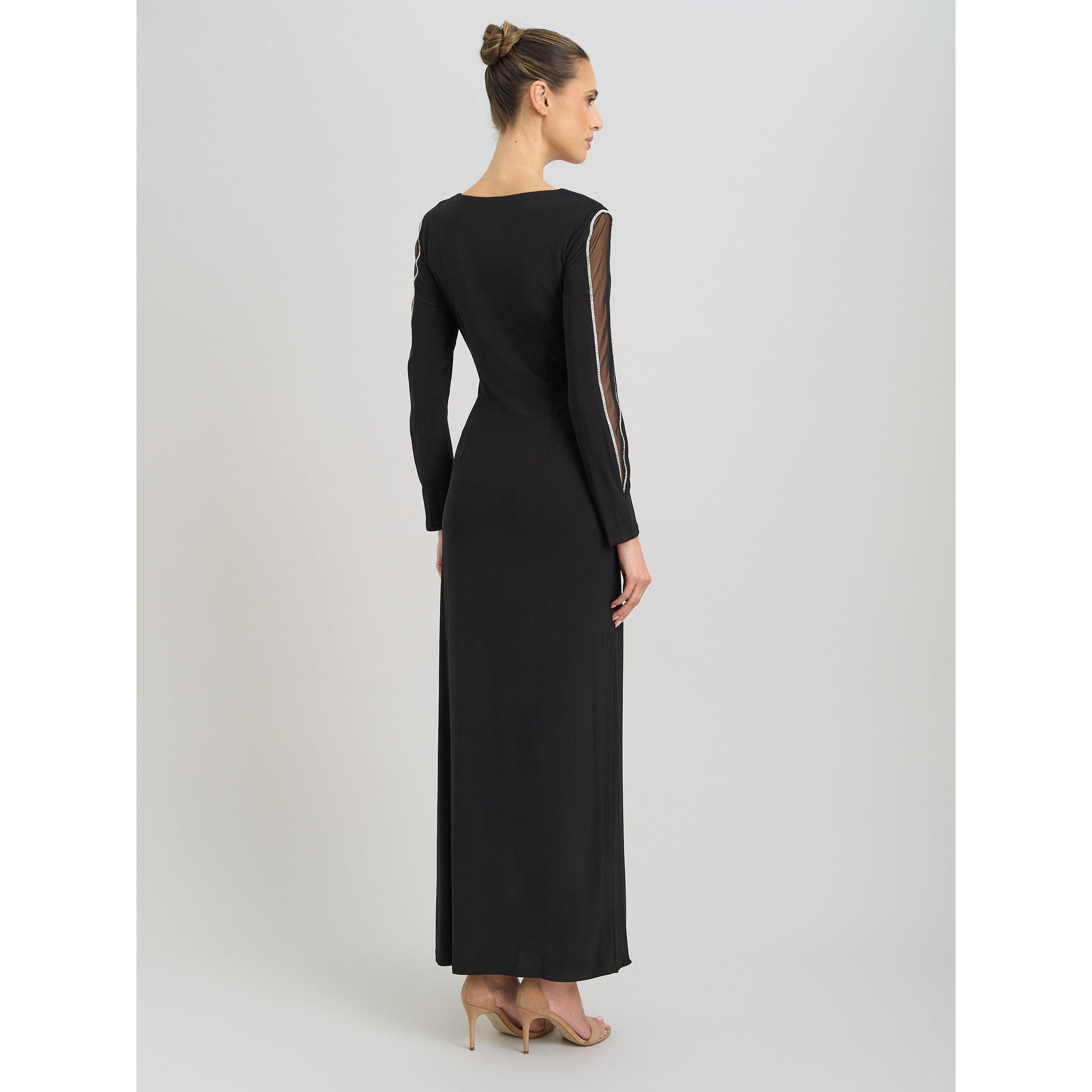 Black - Gina Bacconi - Stefanie Long Sleeve Maxi Dress - 2