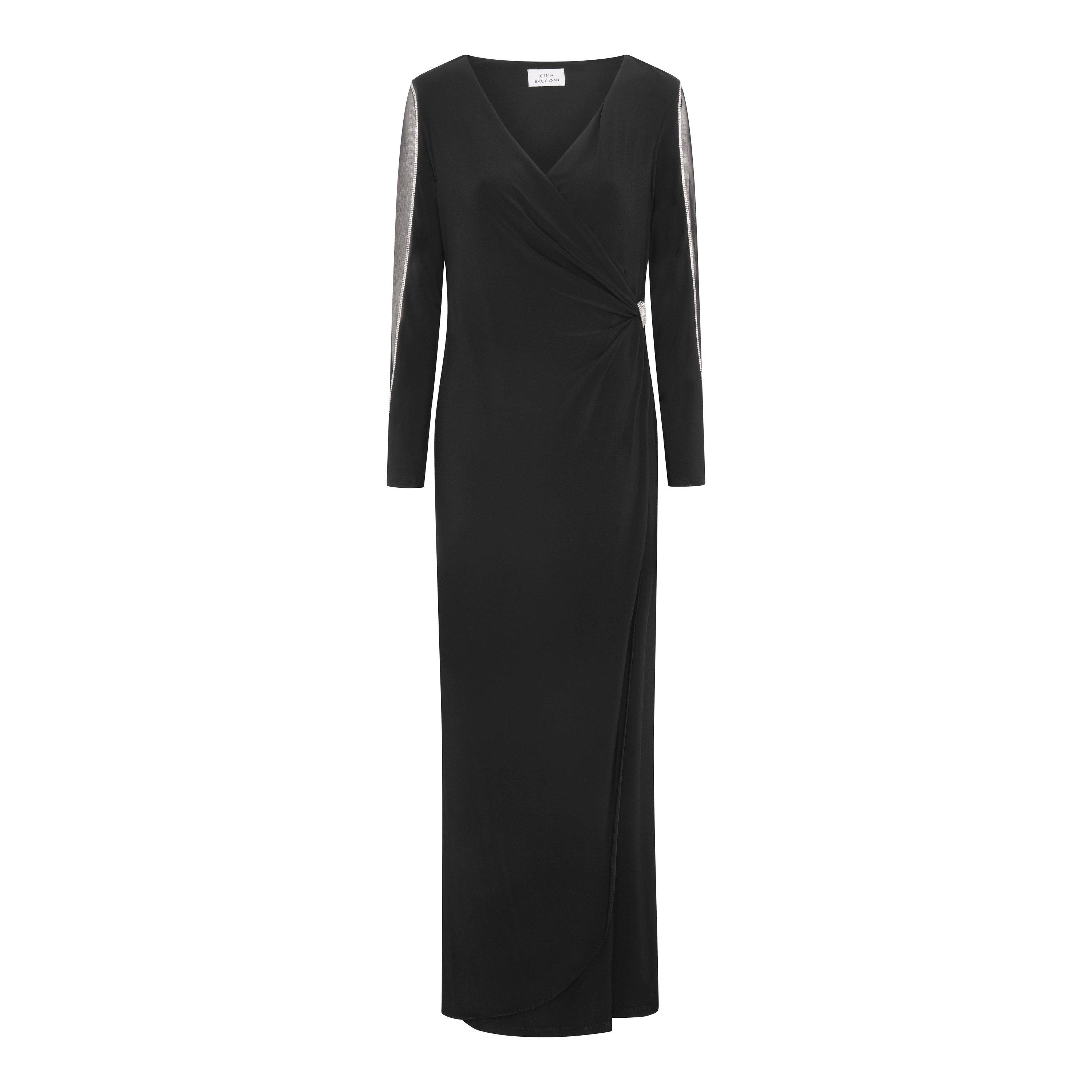 Black - Gina Bacconi - Stefanie Long Sleeve Maxi Dress - 4