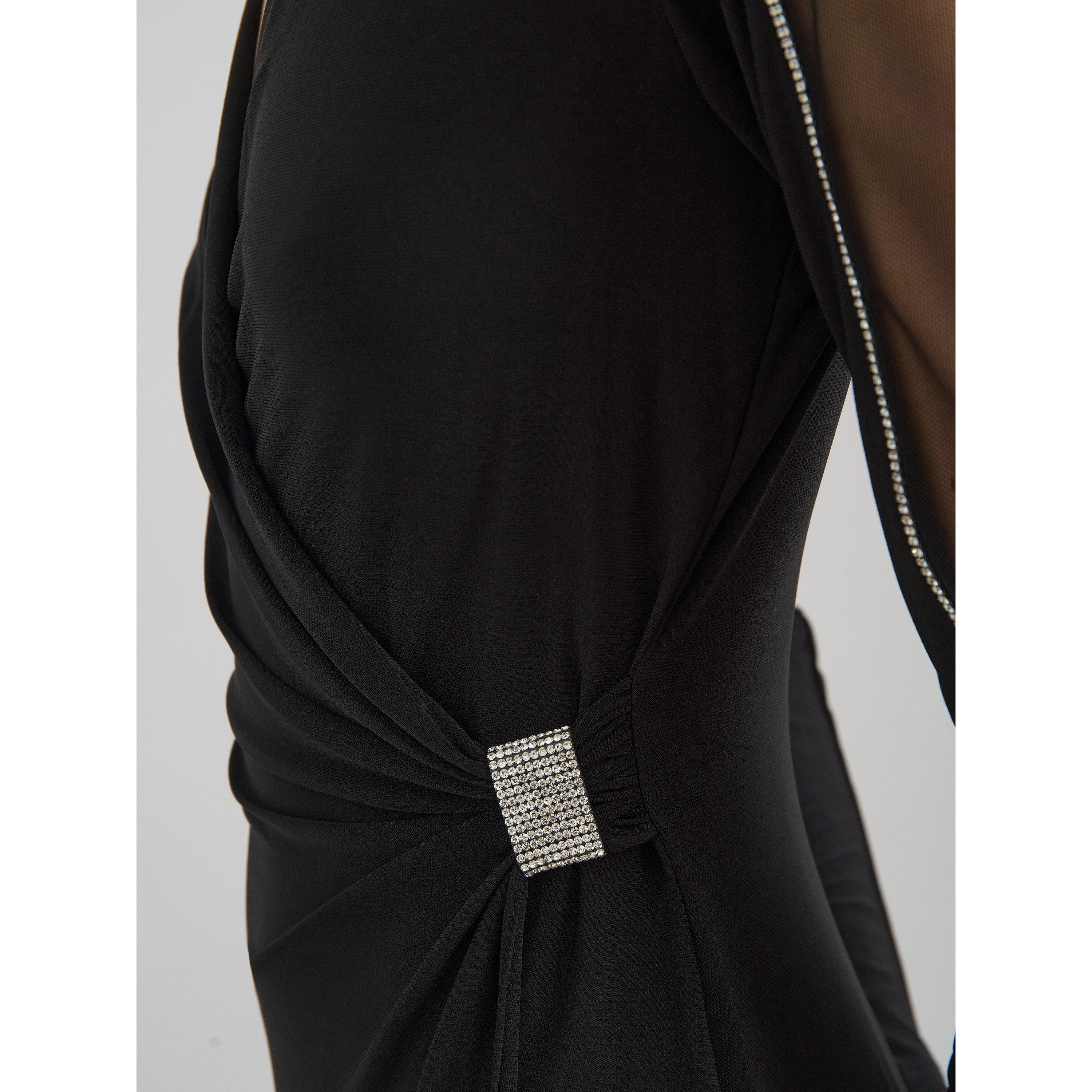 Black - Gina Bacconi - Stefanie Long Sleeve Maxi Dress - 5