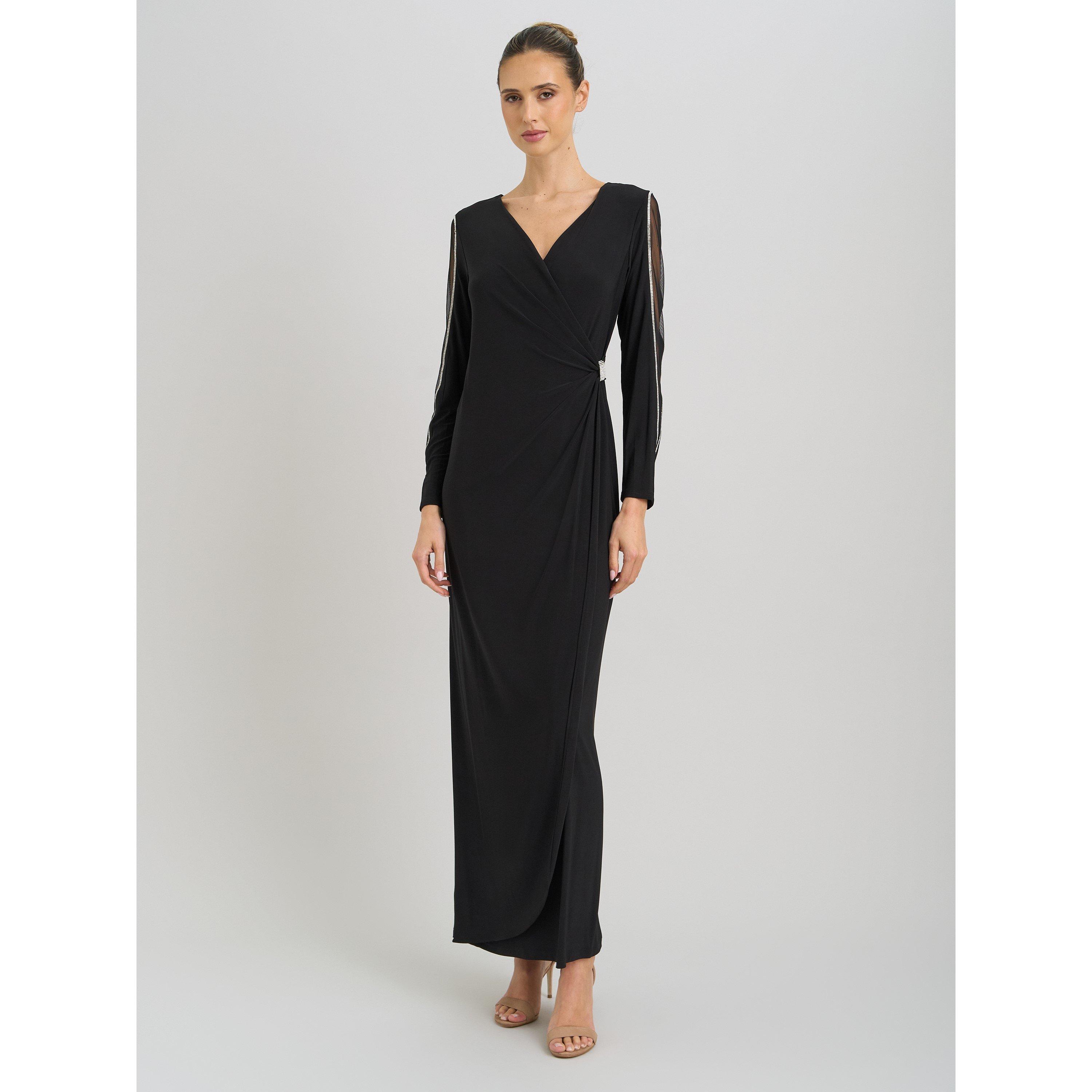 Black - Gina Bacconi - Stefanie Long Sleeve Maxi Dress - 6