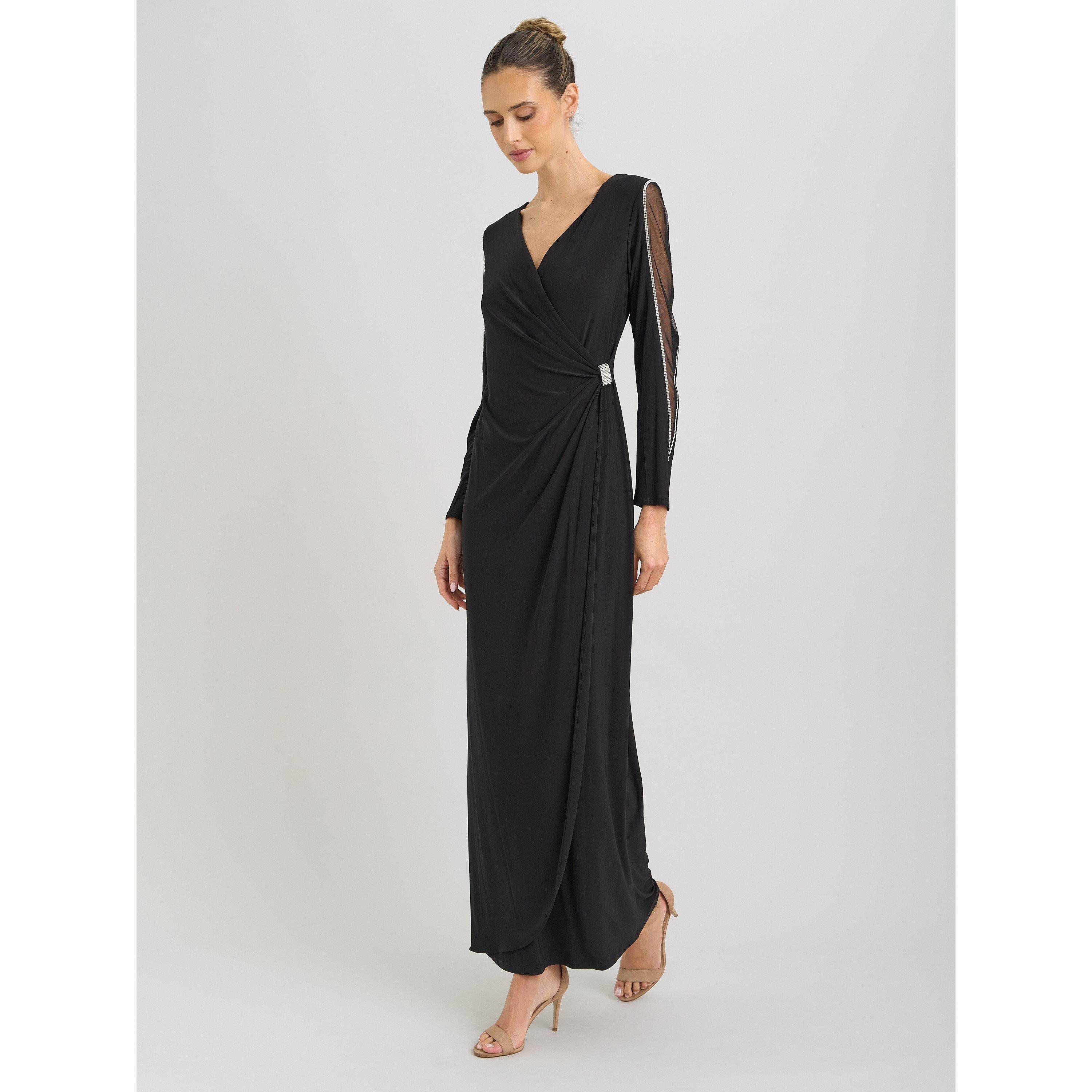Black - Gina Bacconi - Stefanie Long Sleeve Maxi Dress - 7