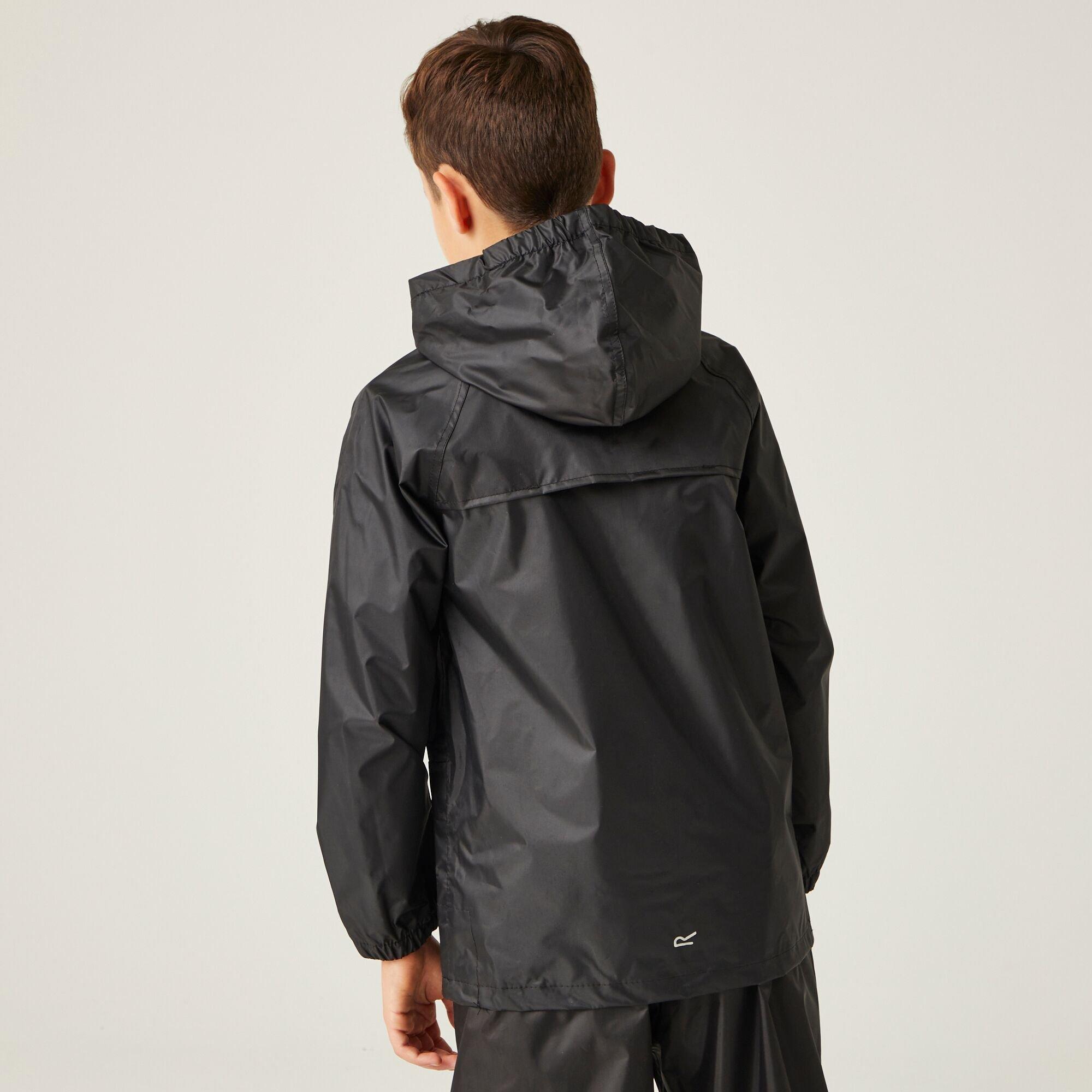 Black - Regatta - Unisex Kids Stormbreak Waterproof Long Sleeve Waterproof Jacket - 2