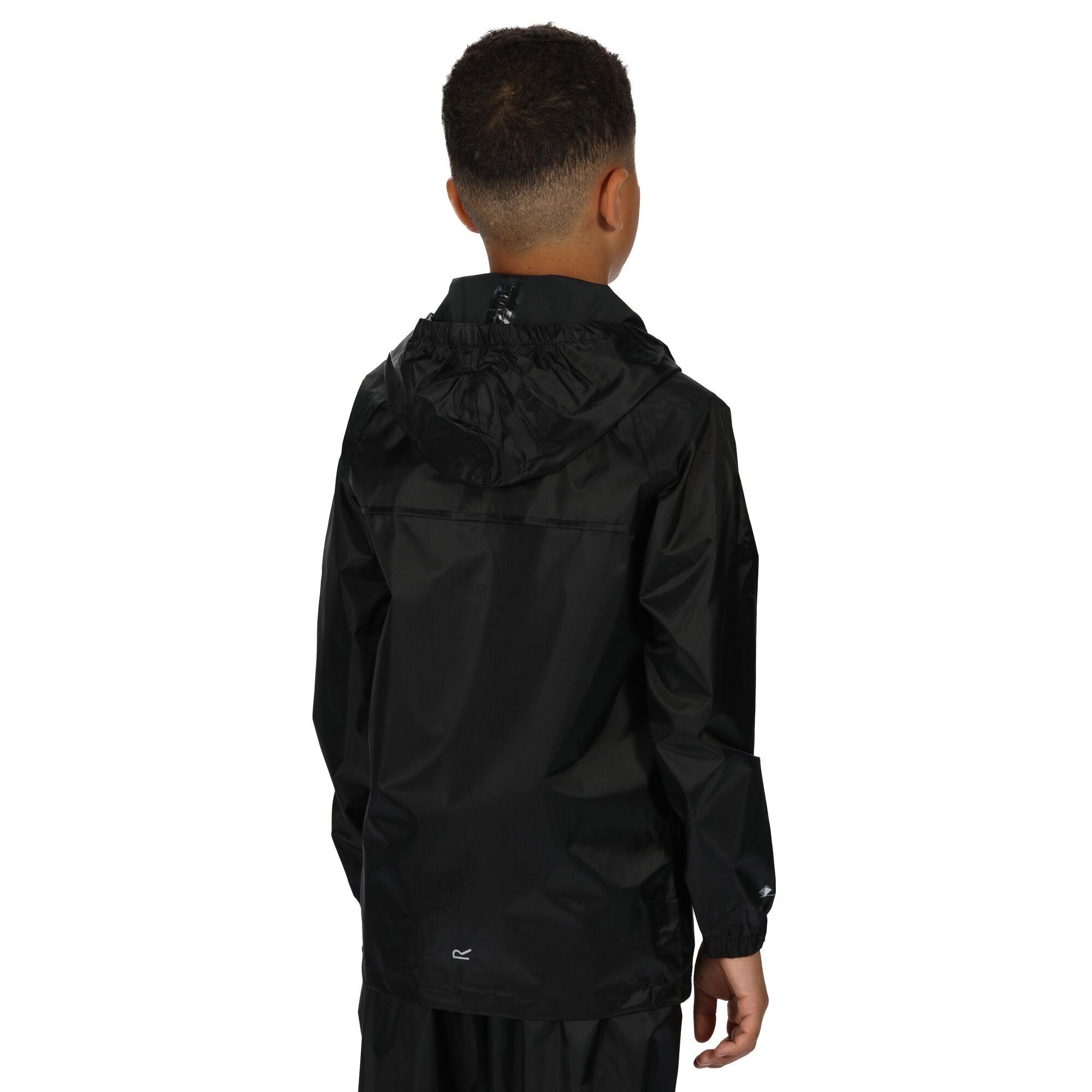 Black - Regatta - Unisex Kids Stormbreak Waterproof Long Sleeve Waterproof Jacket - 9