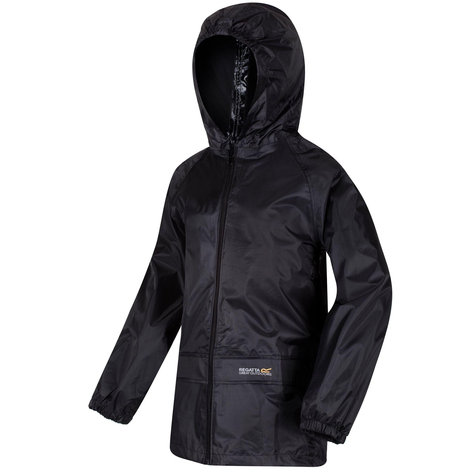 Black - Regatta - Unisex Kids Stormbreak Waterproof Long Sleeve Waterproof Jacket - 5