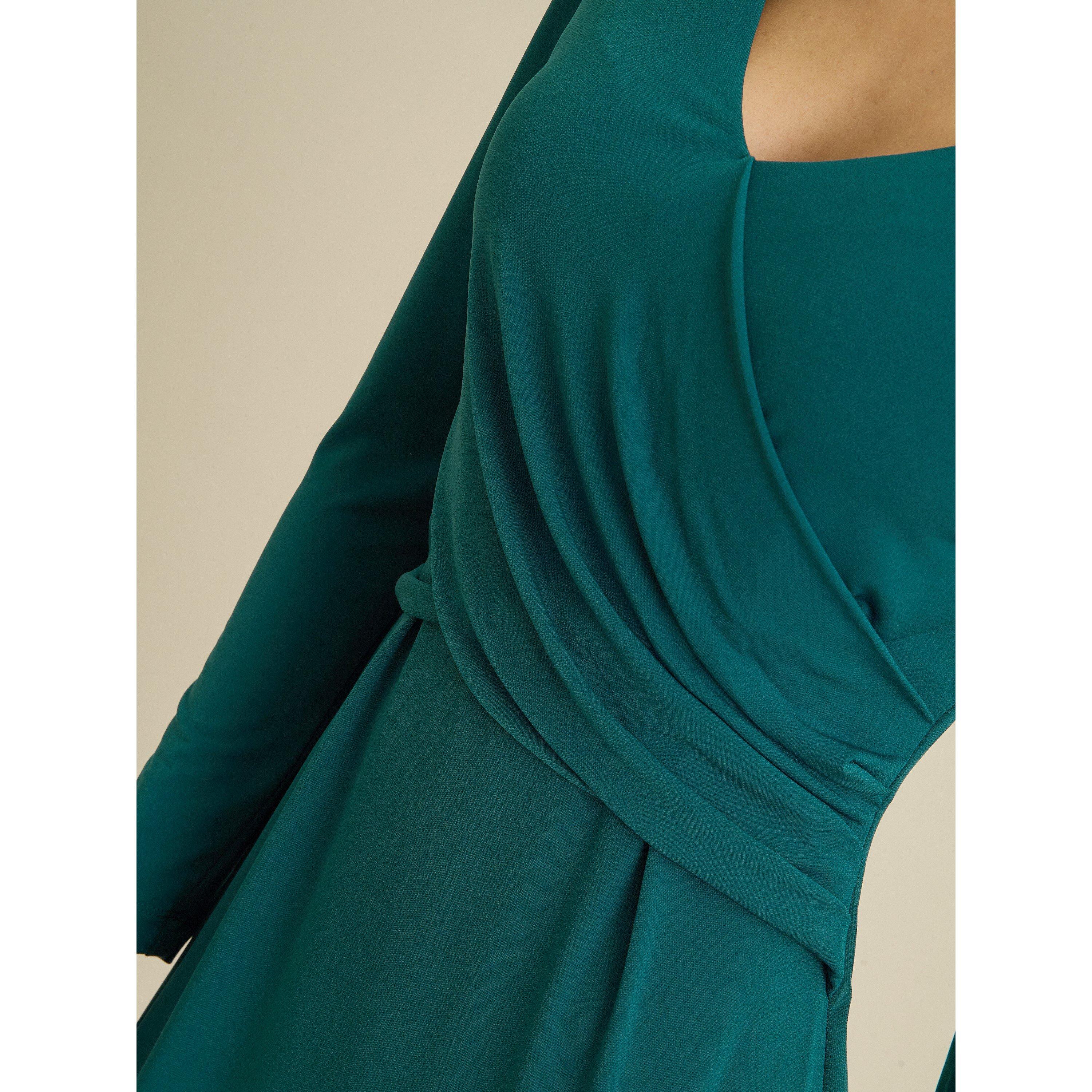 Dark Green - Gina Bacconi - Rubi Wrap Dress - 4