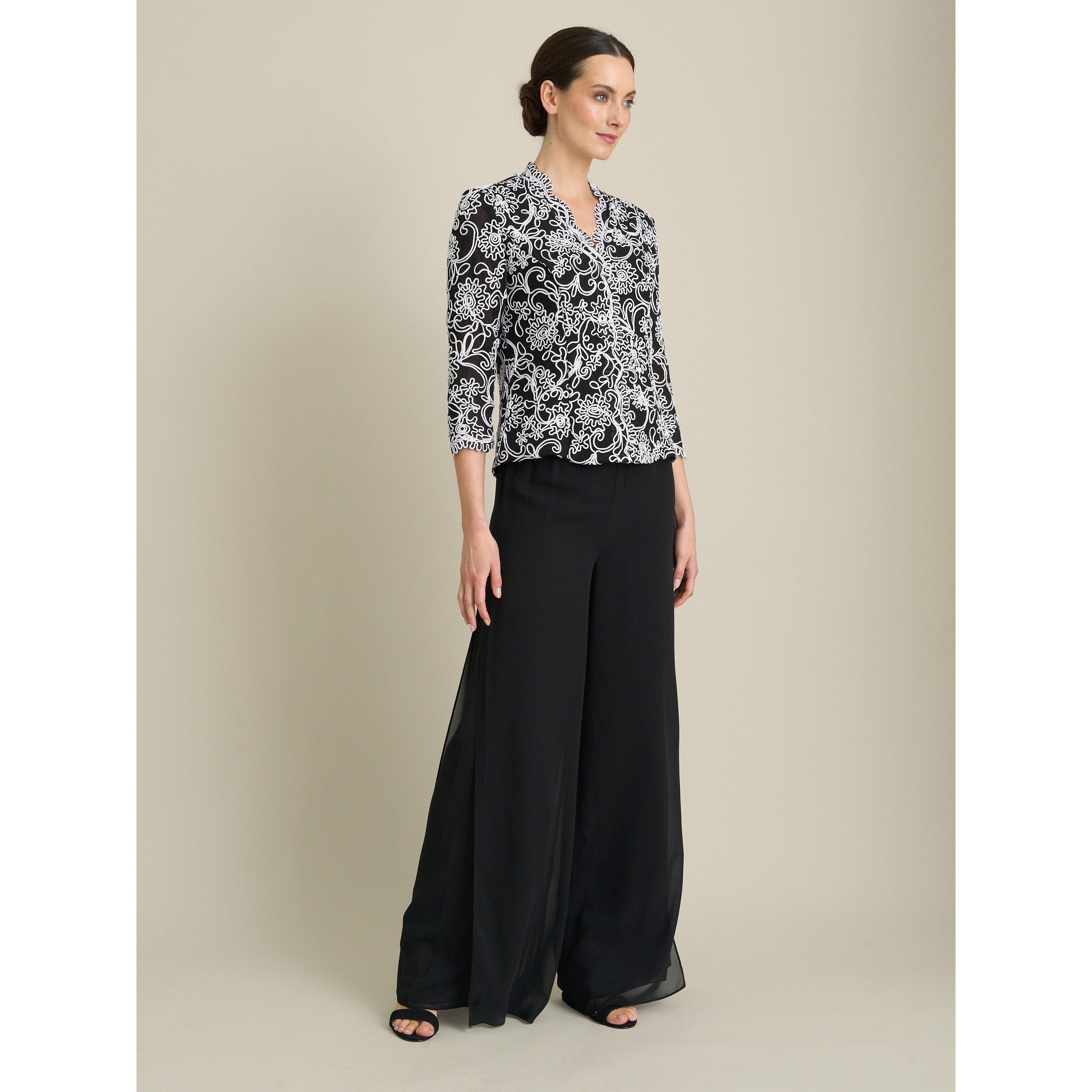 Black / White - Gina Bacconi - Lia Embroider Blouse And Scallop Detail - 5