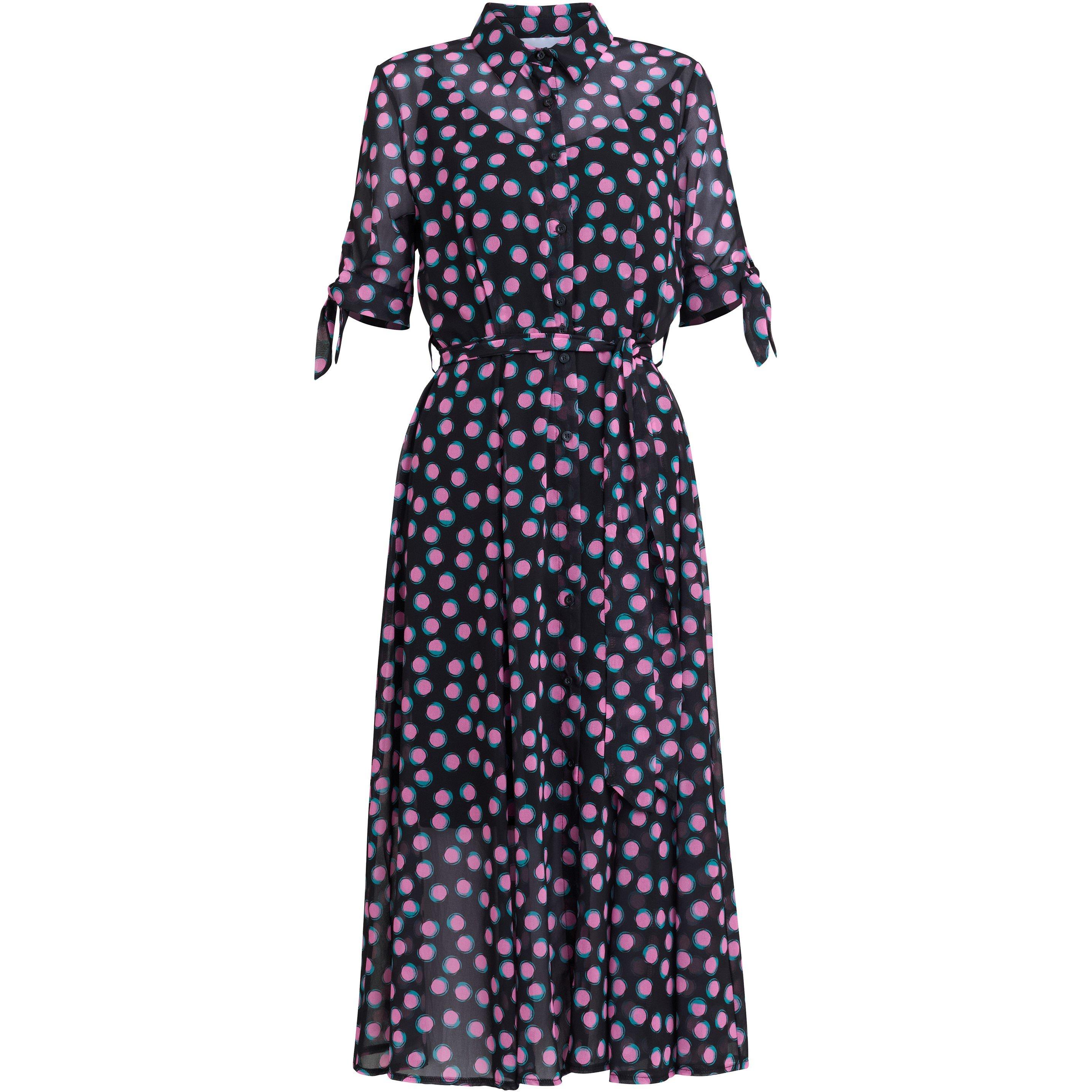 Gina Bacconi Women's Adrienne Shirt Dress - Black / Pink - S