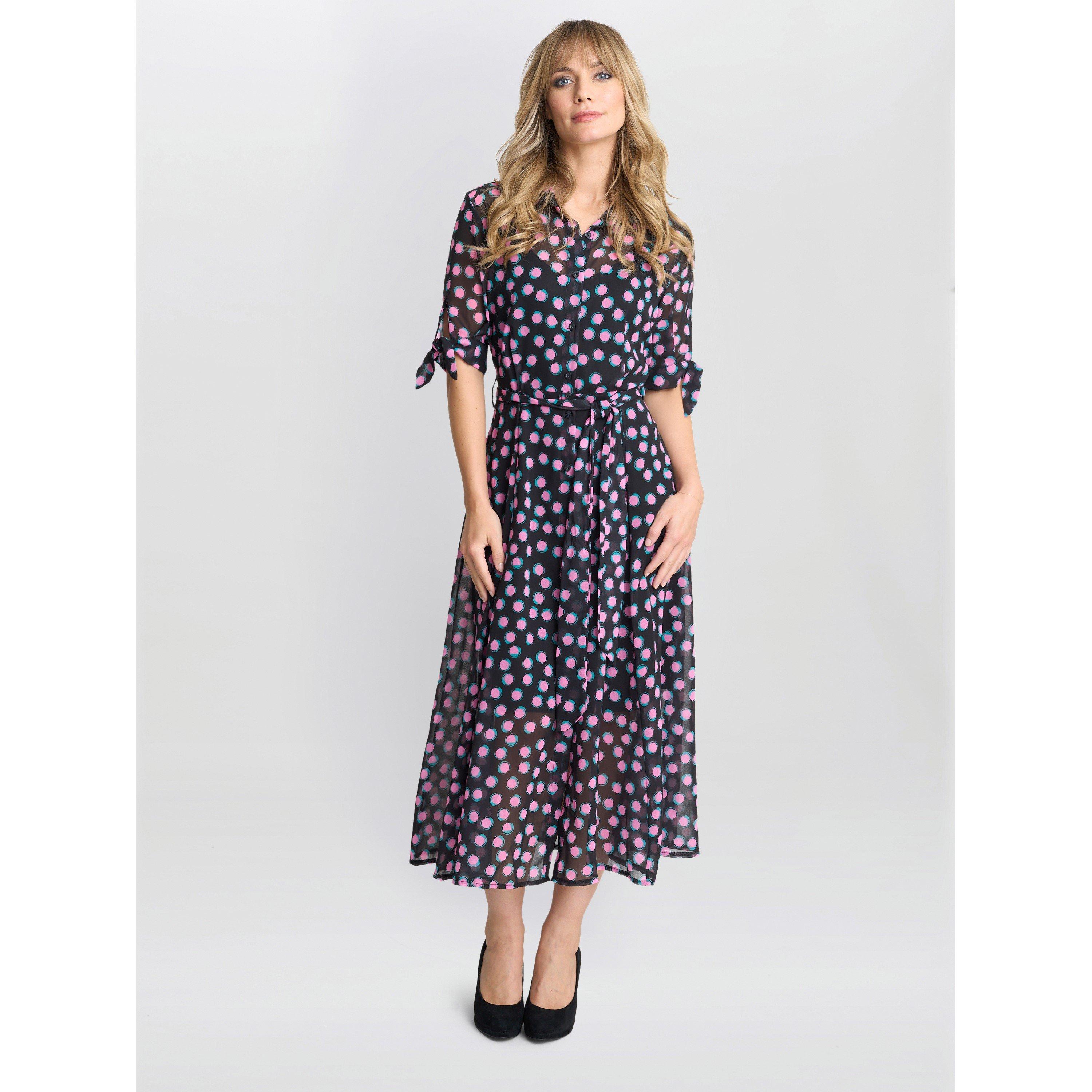 Black / Pink - Gina Bacconi - Women's Adrienne Shirt Dress - 2
