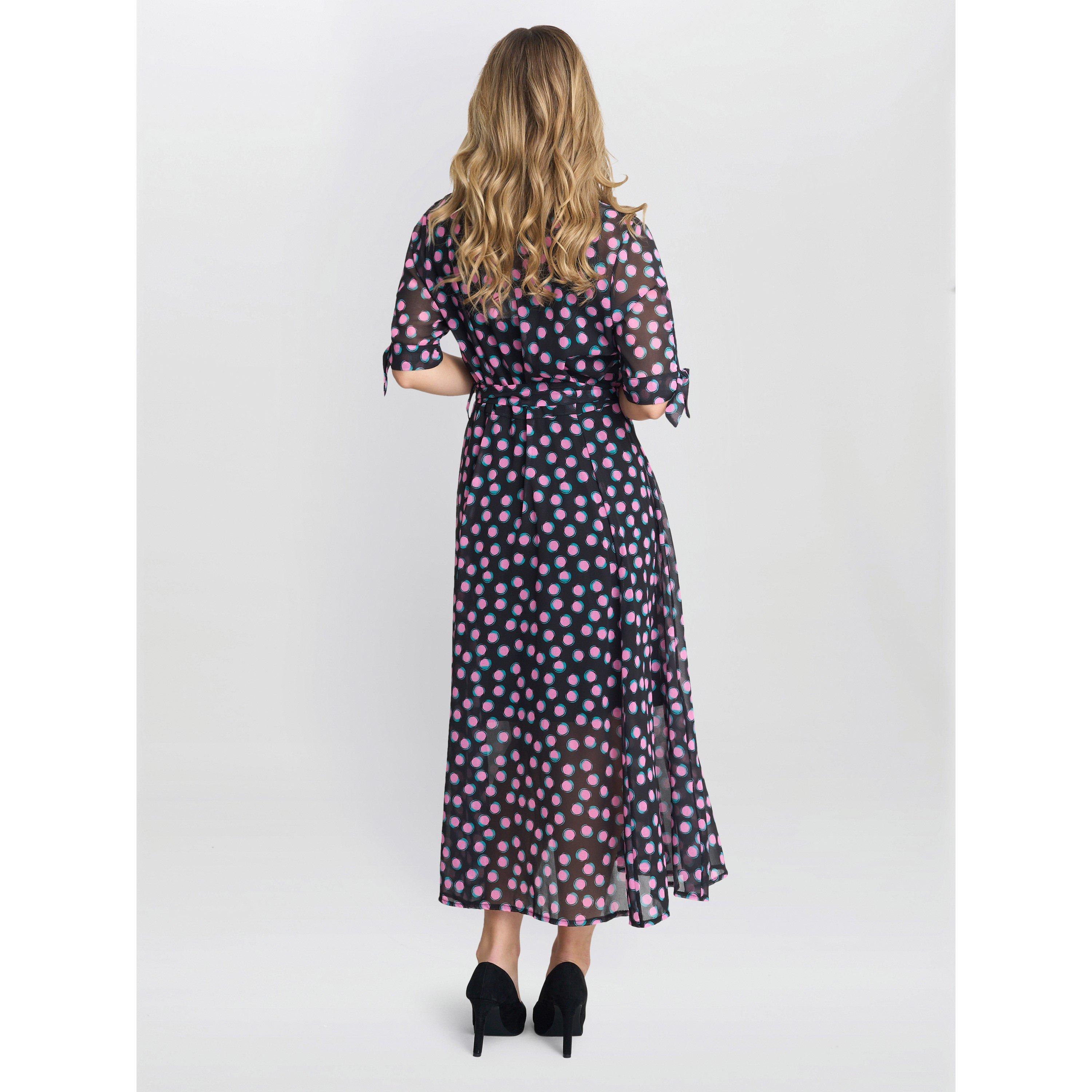 Black / Pink - Gina Bacconi - Women's Adrienne Shirt Dress - 3