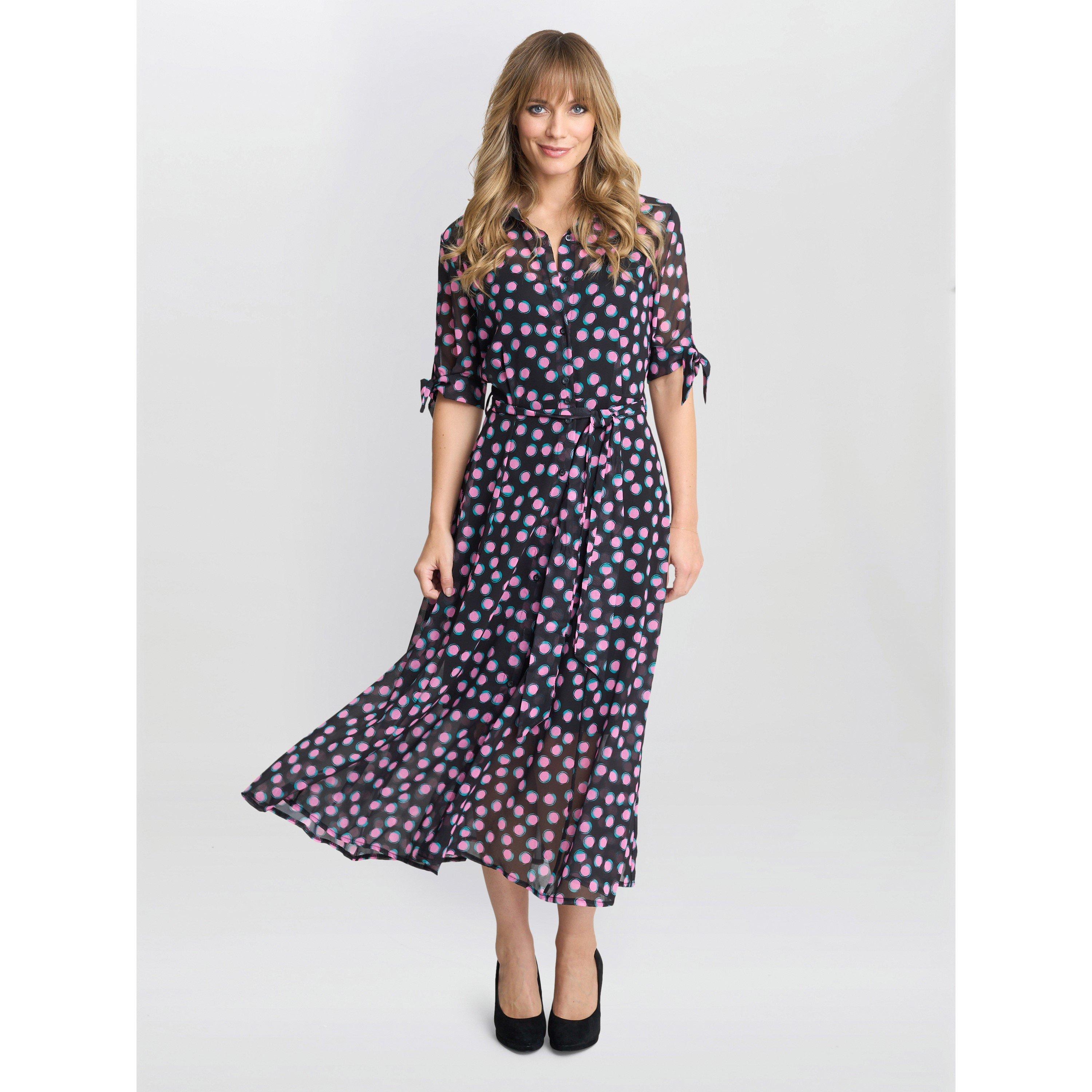 Black / Pink - Gina Bacconi - Women's Adrienne Shirt Dress - 4