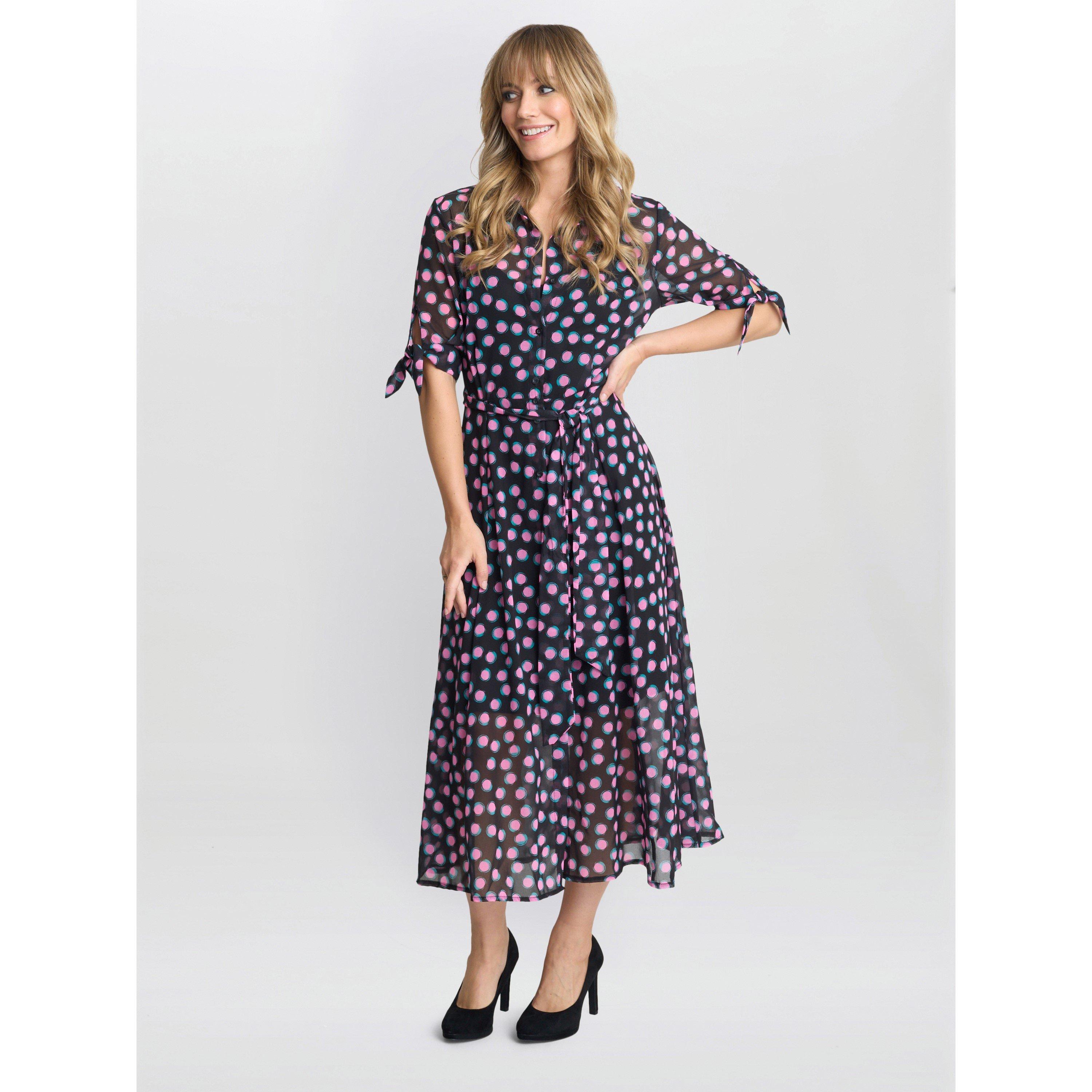 Black / Pink - Gina Bacconi - Women's Adrienne Shirt Dress - 5