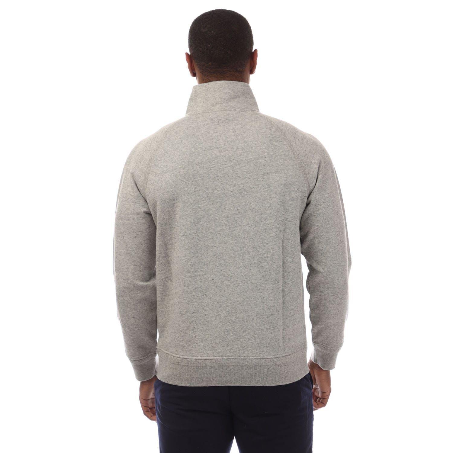 Grey - CP Company - Diagonal Raised Fleece Half Zip Logo Sweatshirt - 2