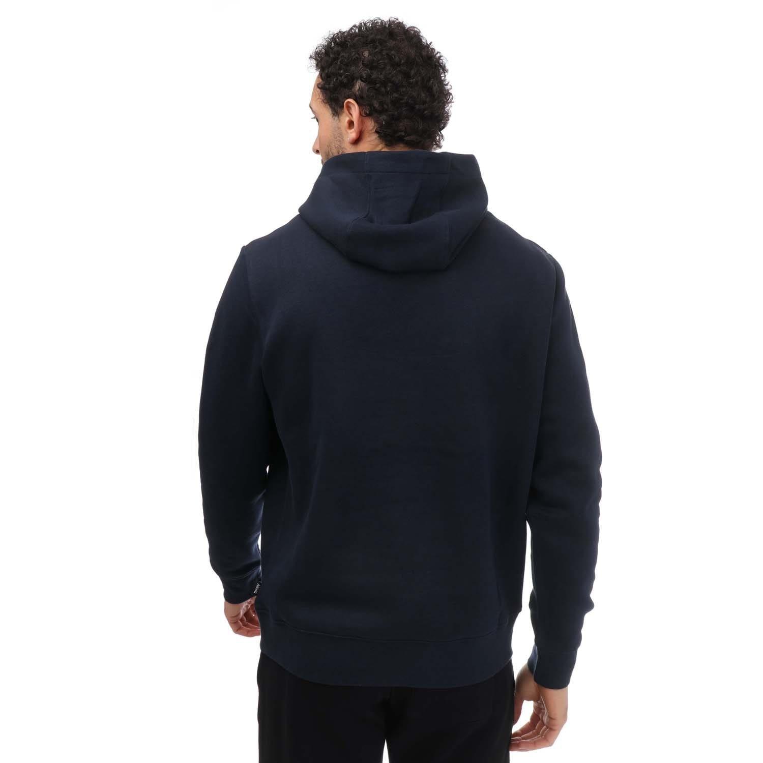 Navy - DKNY - Printed Logo Blackwater Hoodie - 2