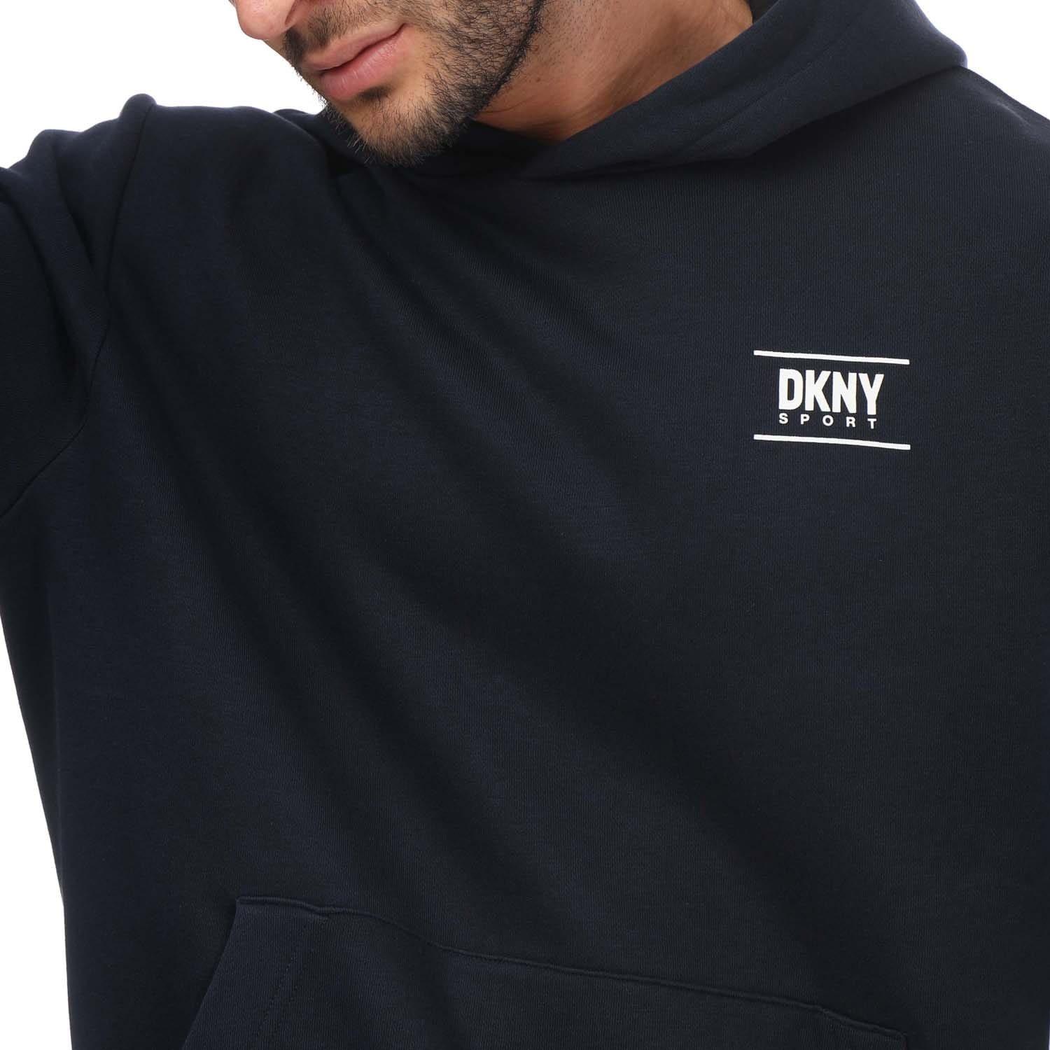 Navy - DKNY - Printed Logo Blackwater Hoodie - 3