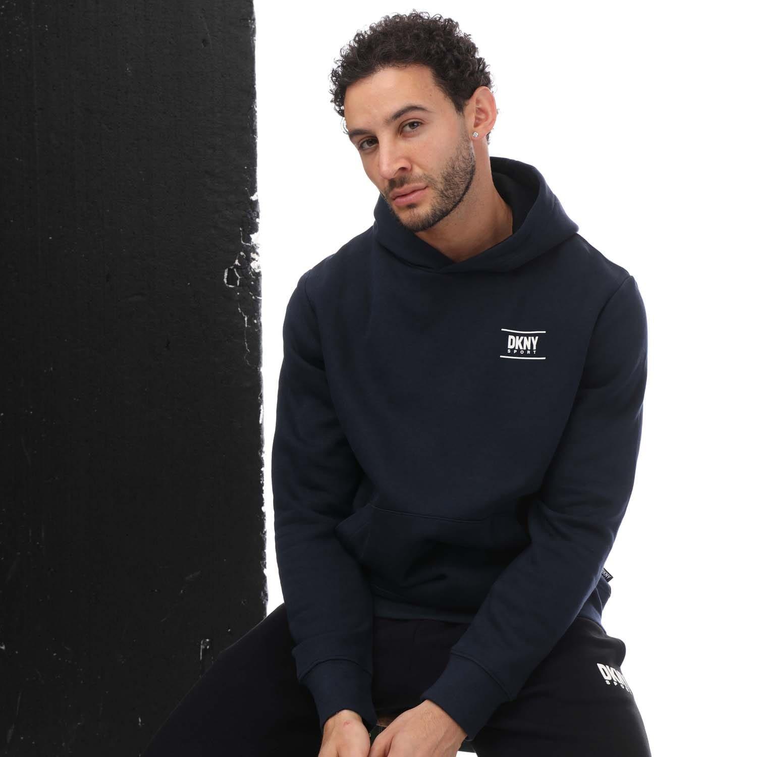 Navy - DKNY - Printed Logo Blackwater Hoodie - 4