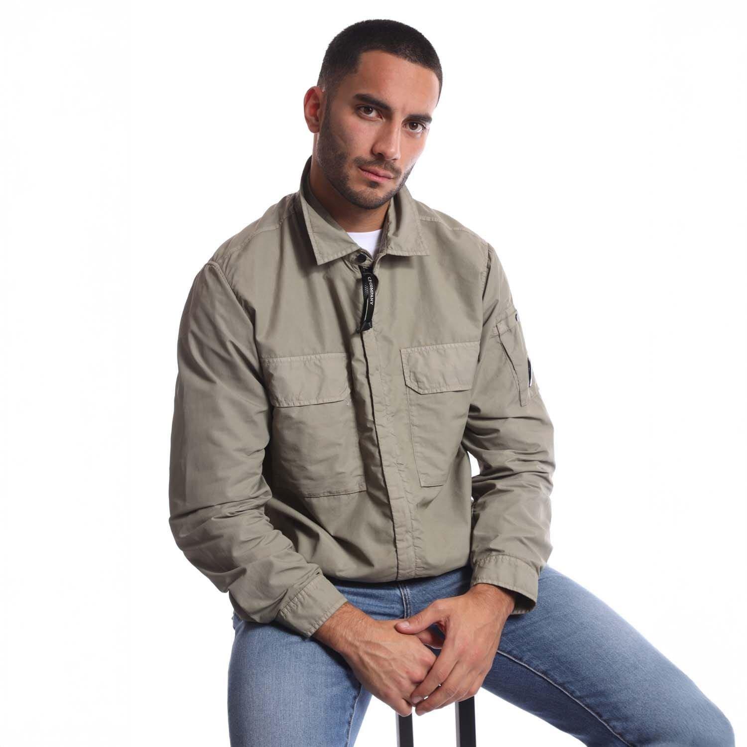 Grey - CP Company - Flatt Nylon Lens Zipped Overshirt - 4