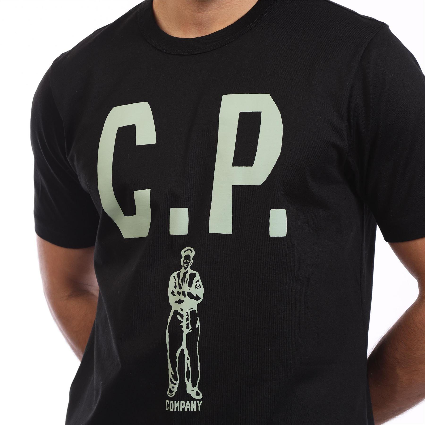 Black - CP Company - Mercerized 30/2 Jersey Twisted Logo T-Shirt - 3