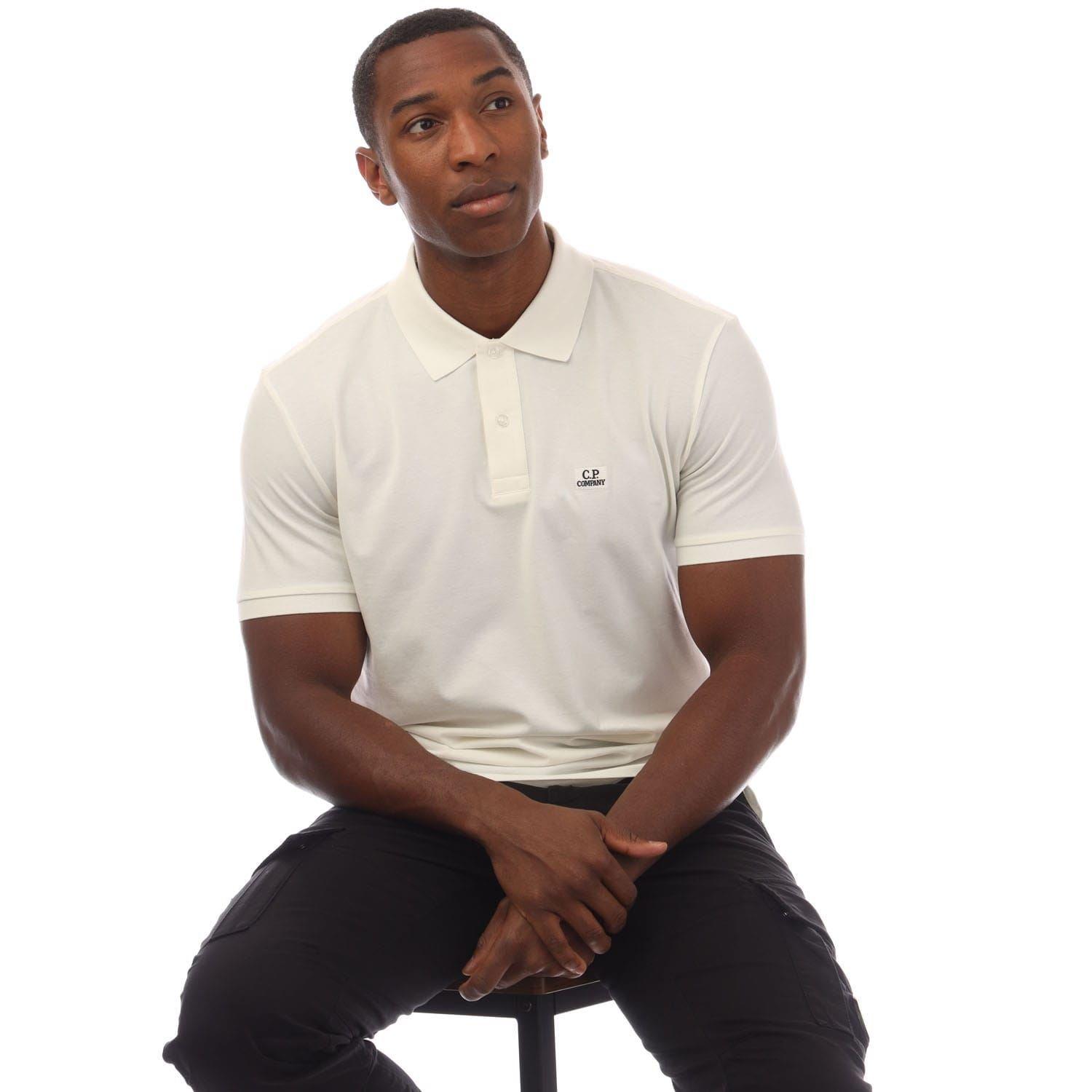 White - CP Company - Stretch Piquet Logo Polo Shirt - 4