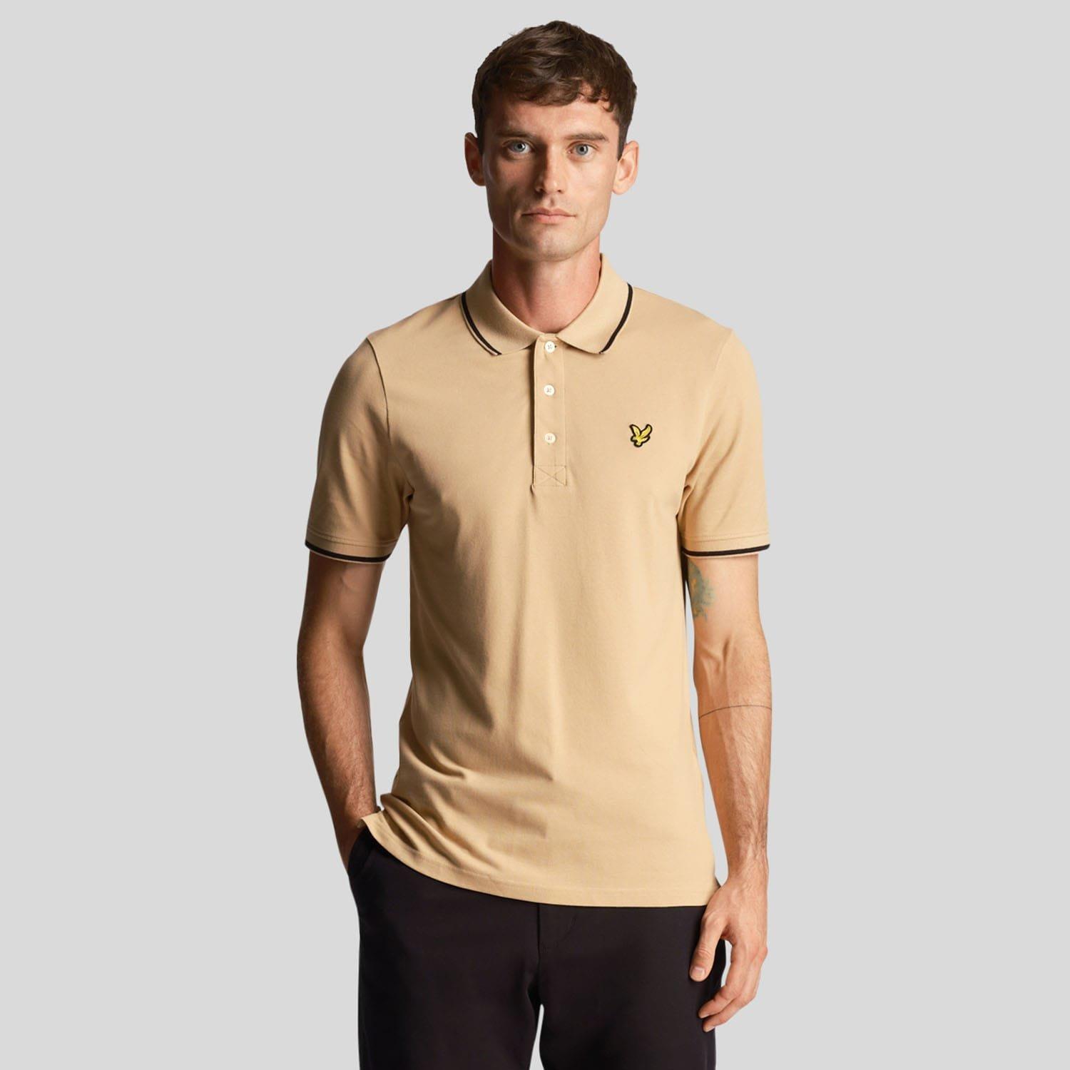Beige - Lyle and Scott - Tipped Polo Shirt - 1